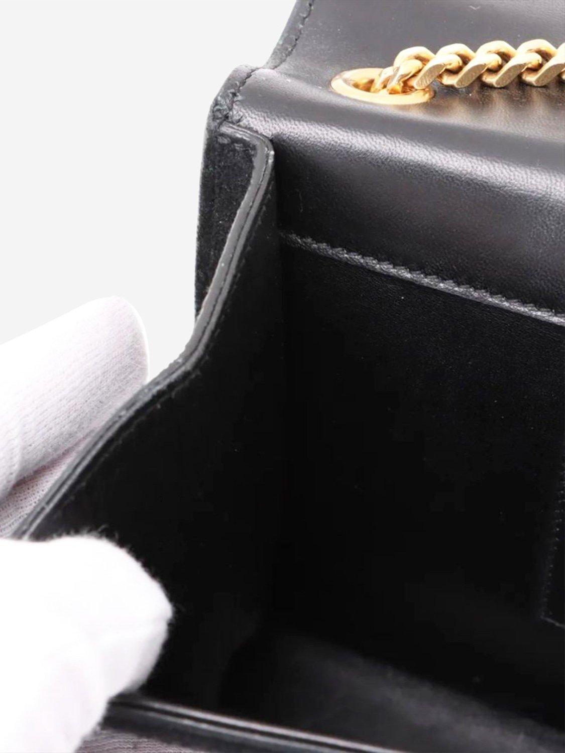 Pre-loved SAINT LAURENT Paris Kate Suede Chain Shoulder Bag, Black