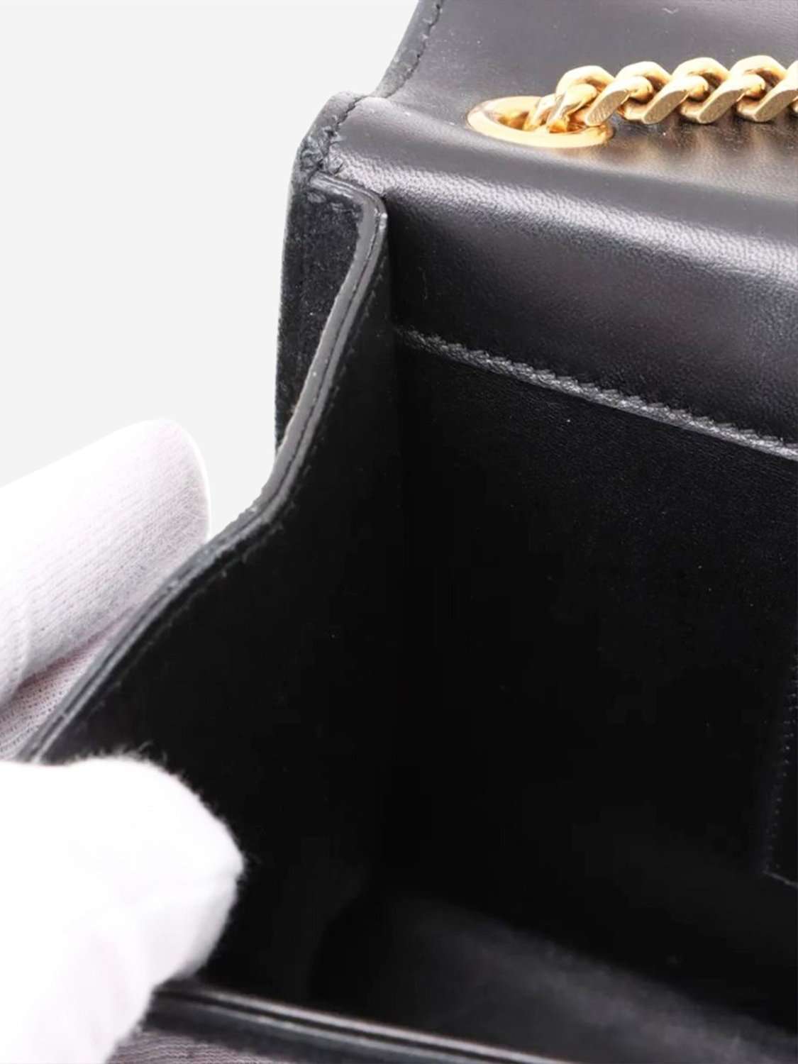 Pre-loved SAINT LAURENT Paris Kate Suede Chain Shoulder Bag, Black