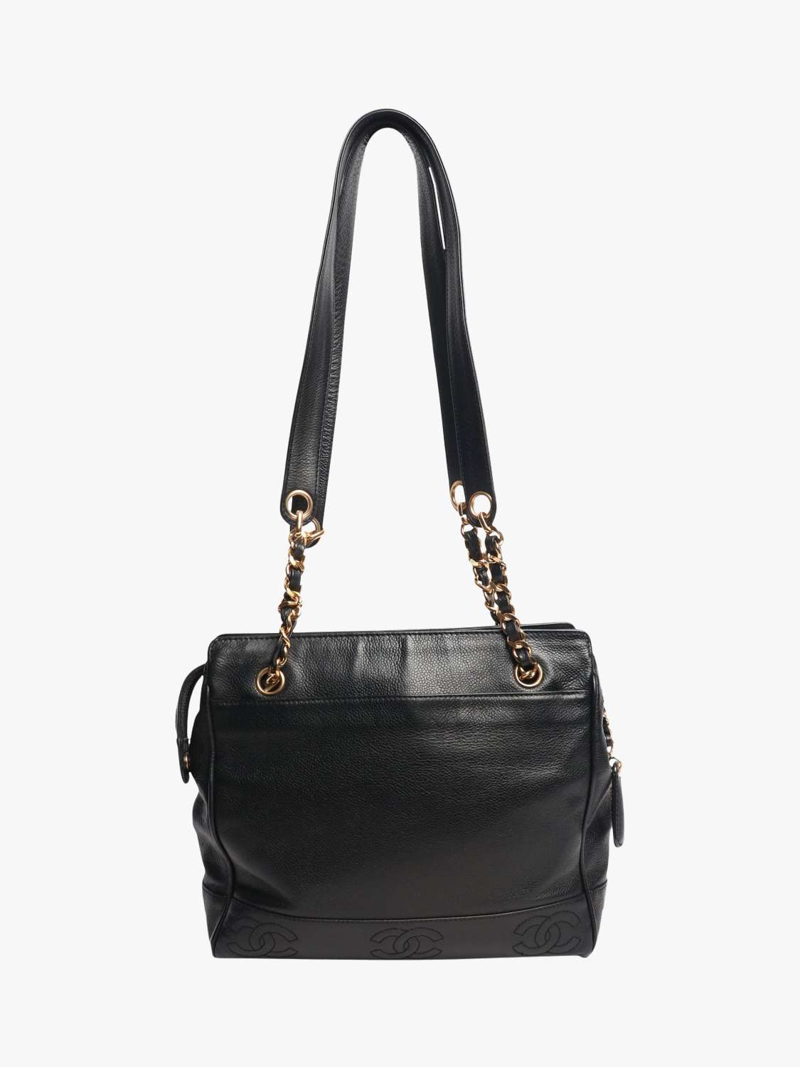Pre-loved CHANEL 1996 Vintage CC Logo Caviar Tote Bag, Black