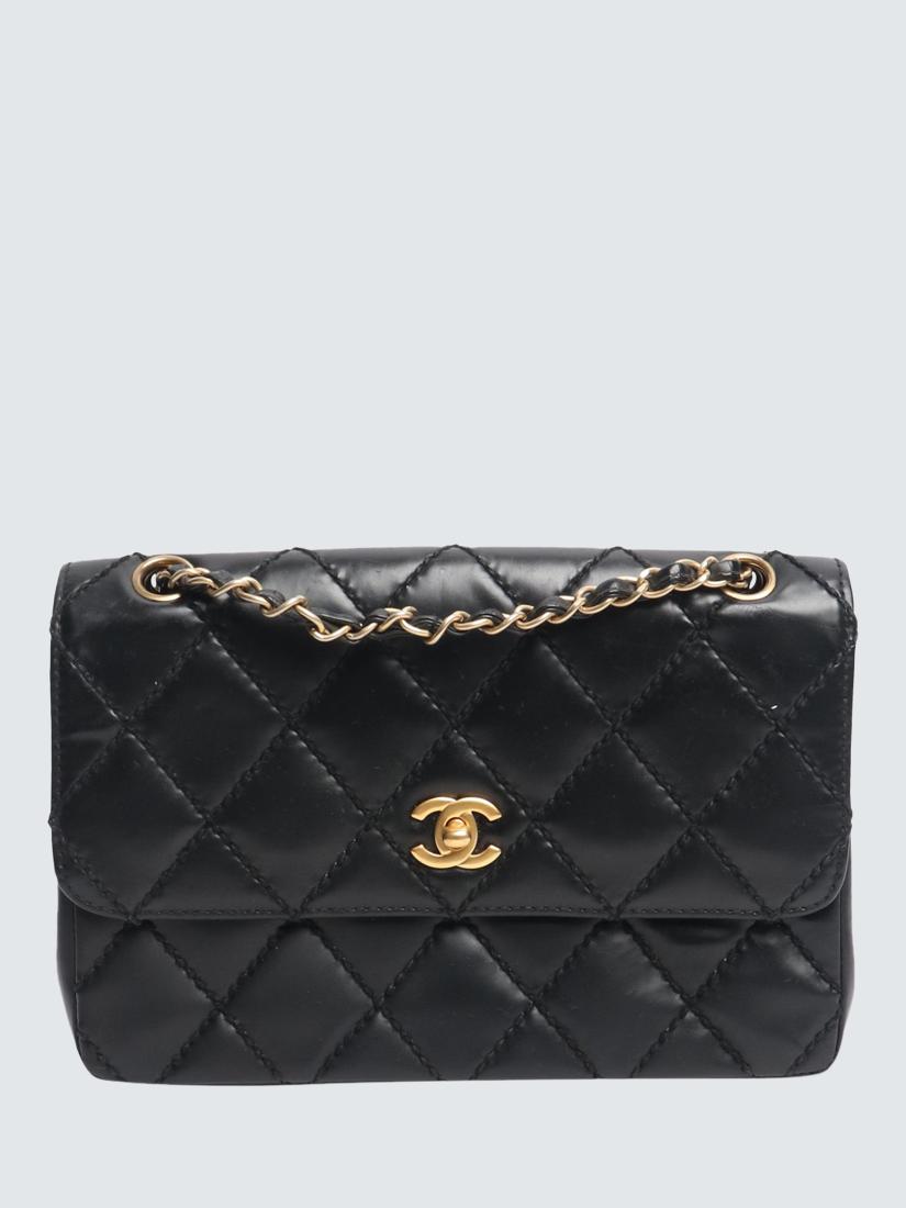 Pre-loved CHANEL 2003 Wild Stitch Flap Bag, Black