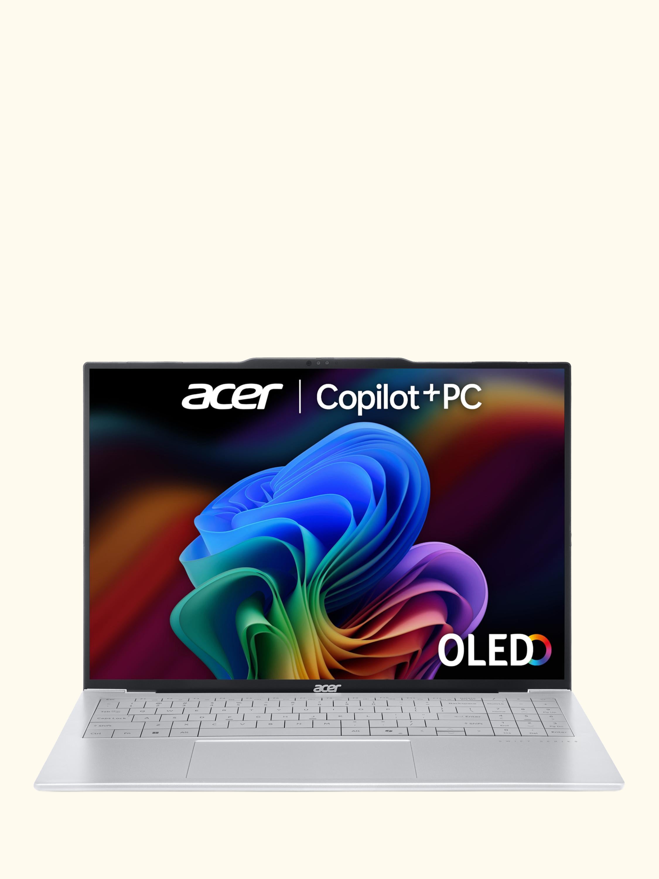 Swift Air 16 Copilot+ Laptop, AMD Ryzen AI 5 Processor, 16GB RAM, 512GB SSD, 16” WUXGA OLED, Silver