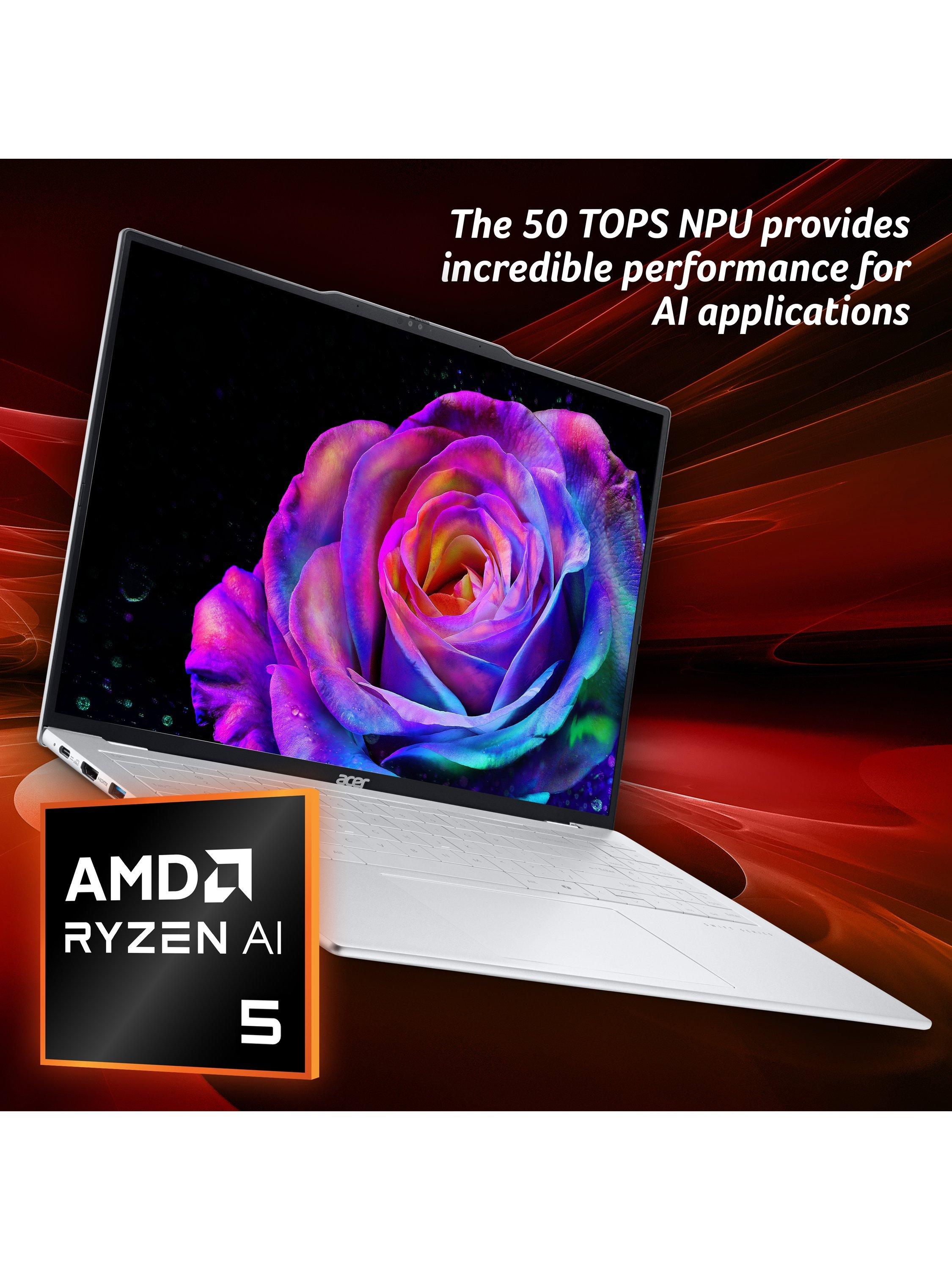 Swift Air 16 Copilot+ Laptop, AMD Ryzen AI 5 Processor, 16GB RAM, 512GB SSD, 16” WUXGA OLED, Silver