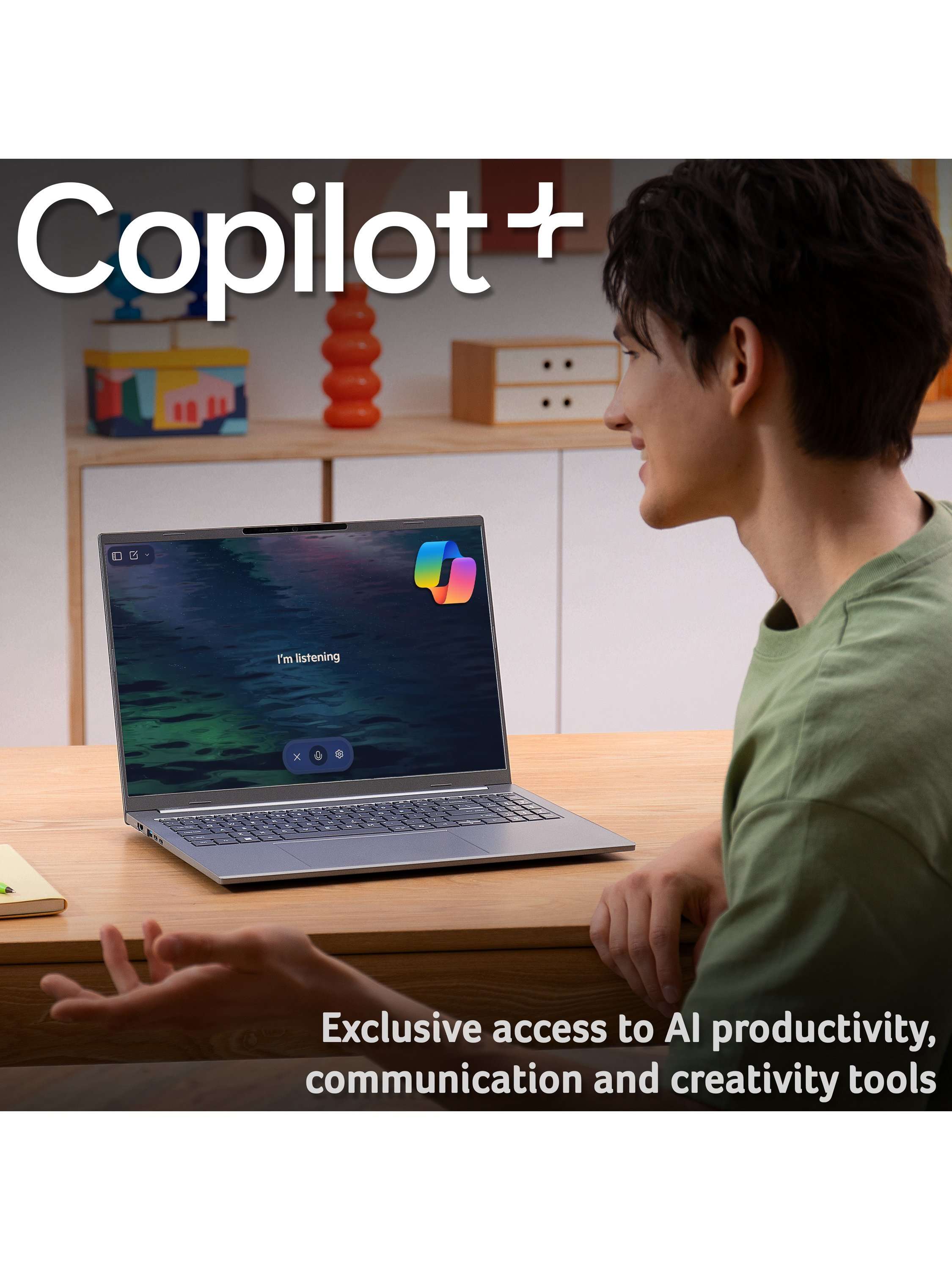 Aspire 16 AI Copilot+ Laptop, AMD Ryzen AI 7 Processor, 16GB RAM, 1TB SSD, 16” WUXGA OLED, Iron