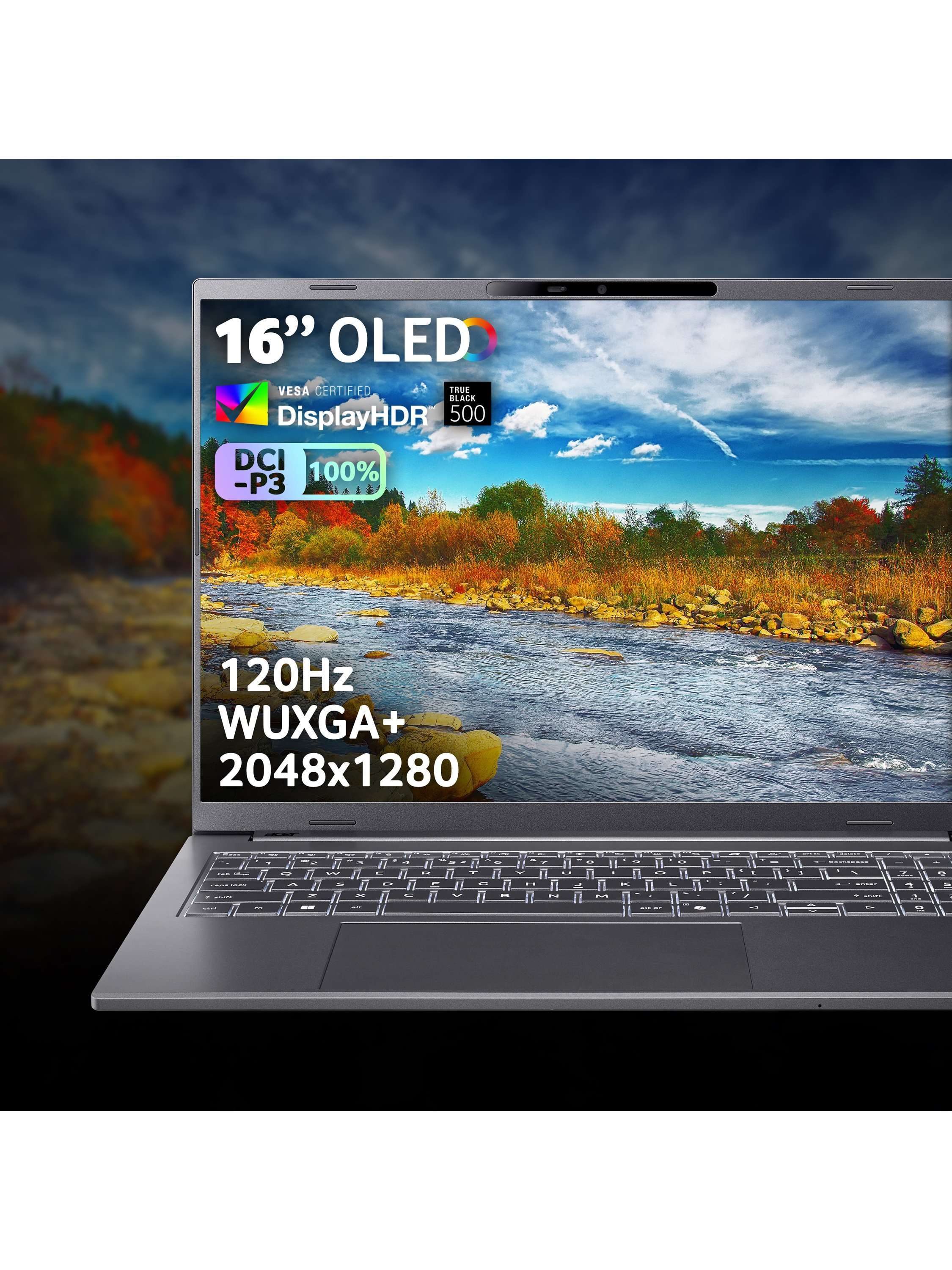 Aspire 16 AI Copilot+ Laptop, AMD Ryzen AI 7 Processor, 16GB RAM, 1TB SSD, 16” WUXGA OLED, Iron