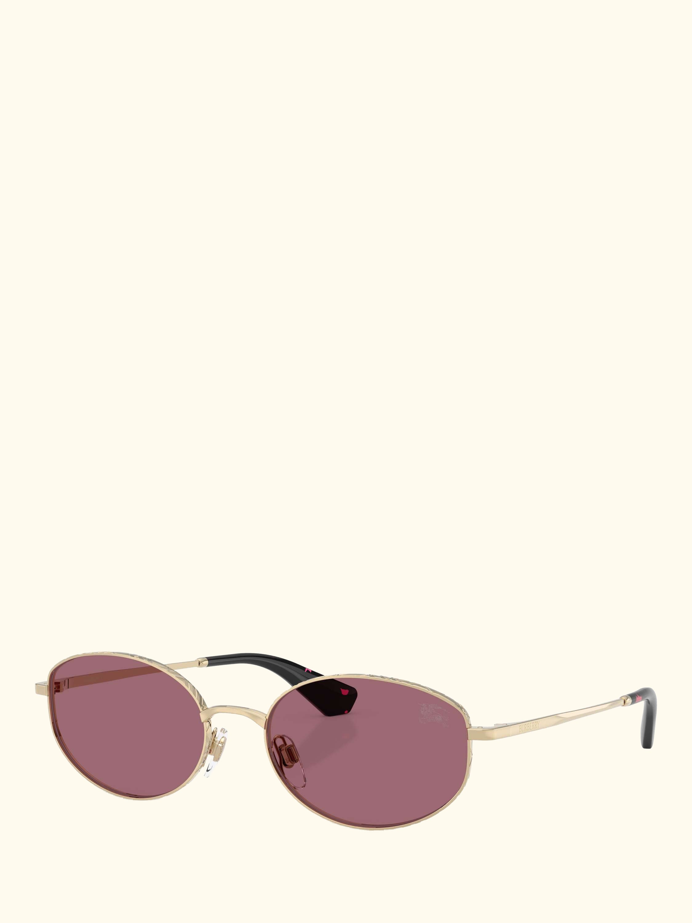 BE3169 Women's Oval Sunglasses, Light Gold/Red
