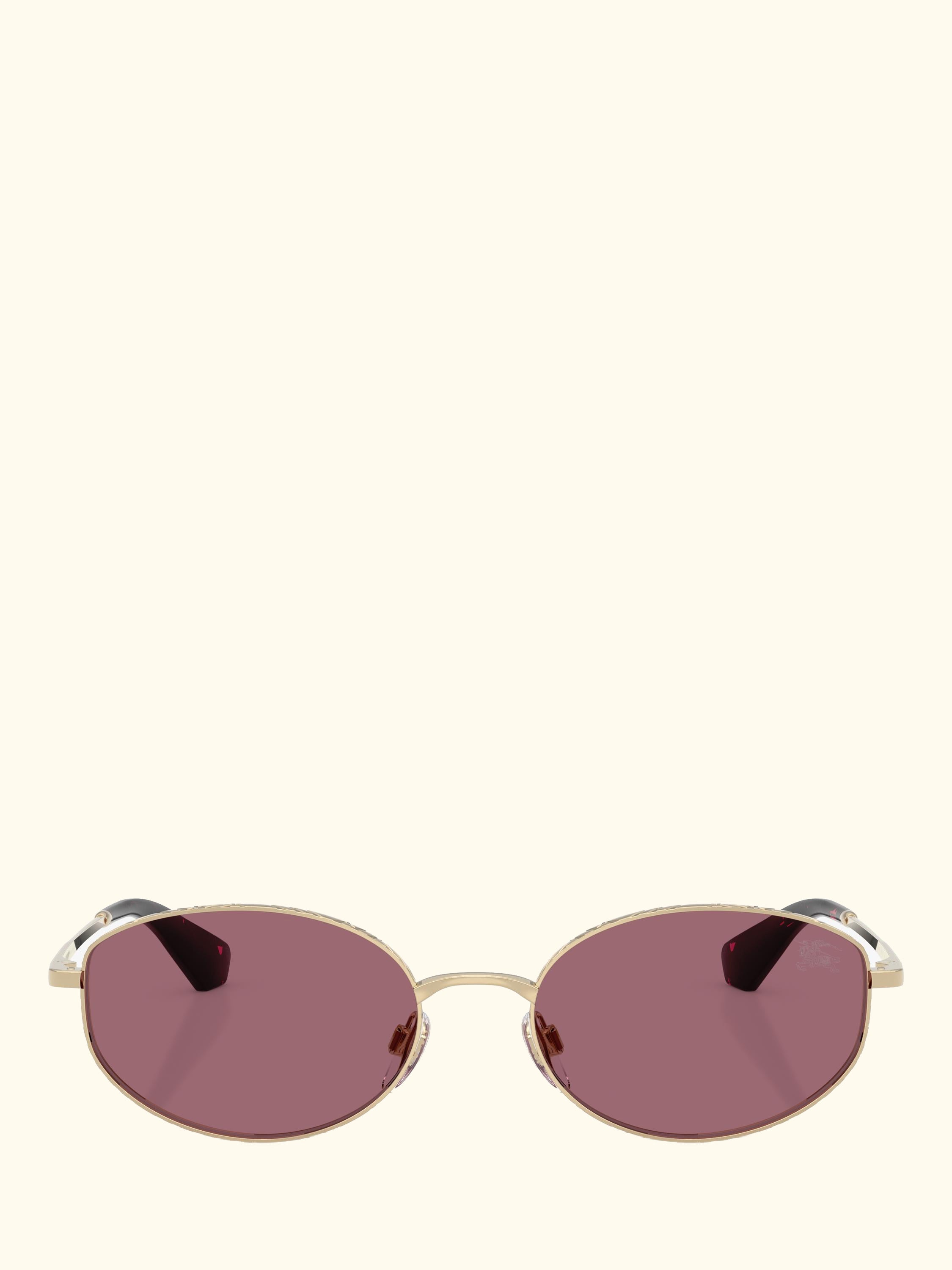 BE3169 Women's Oval Sunglasses, Light Gold/Red