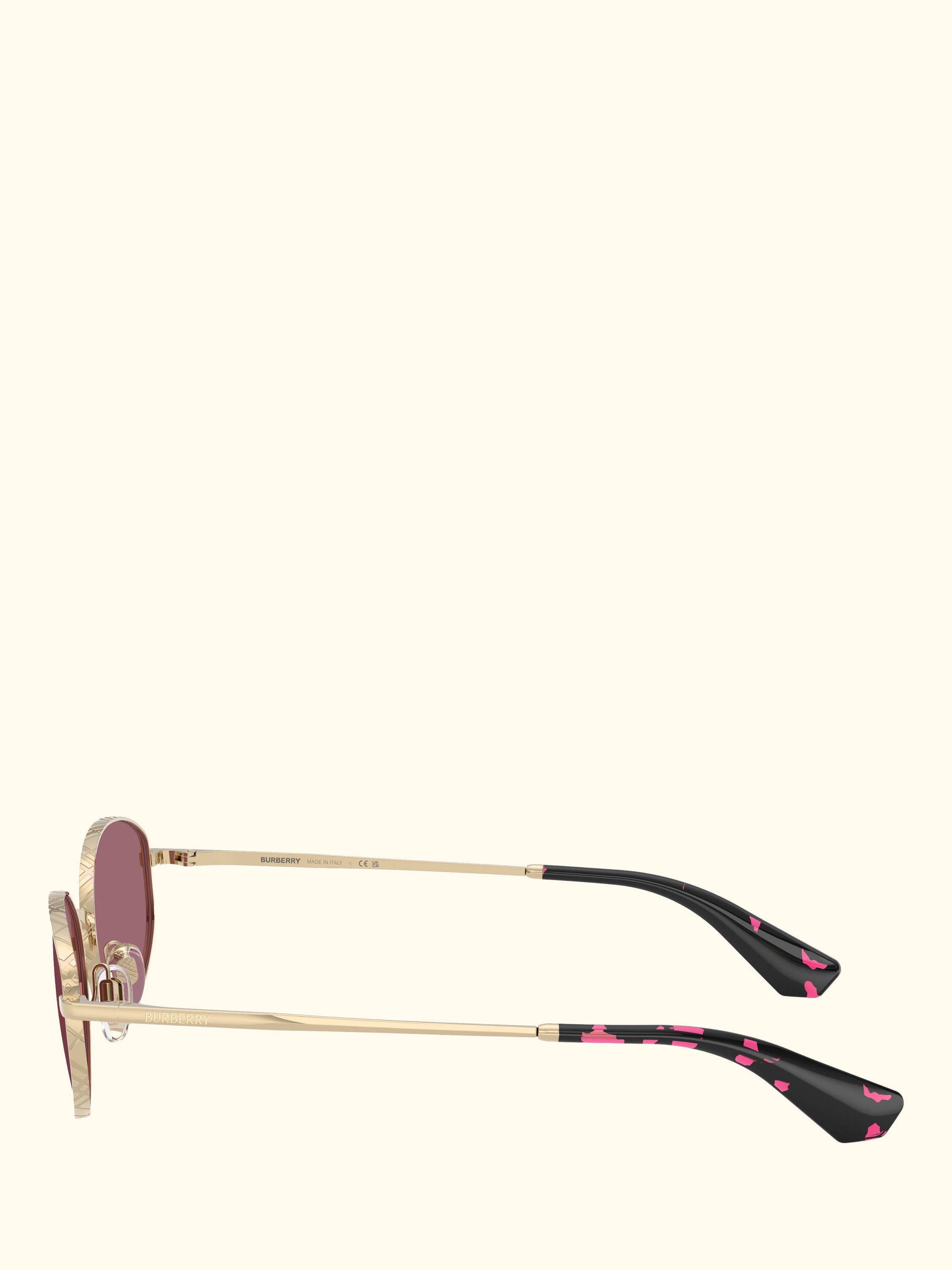 BE3169 Women's Oval Sunglasses, Light Gold/Red