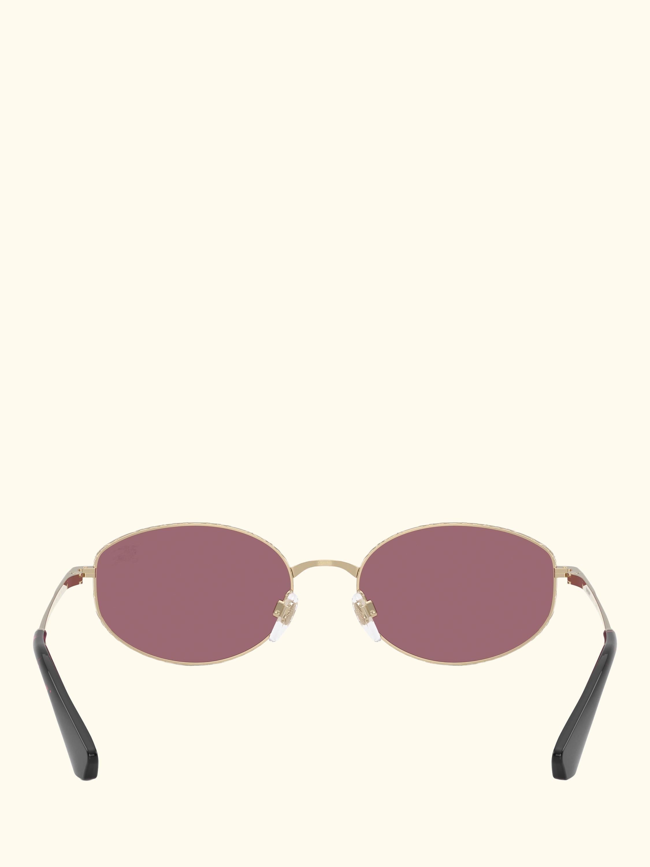 BE3169 Women's Oval Sunglasses, Light Gold/Red