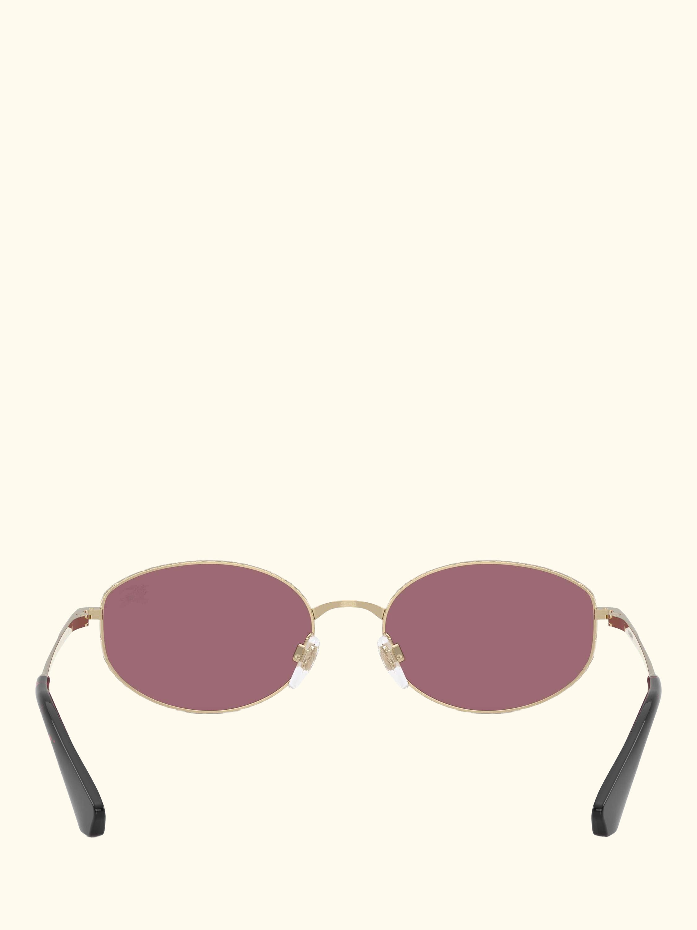 BE3169 Women's Oval Sunglasses, Light Gold/Red