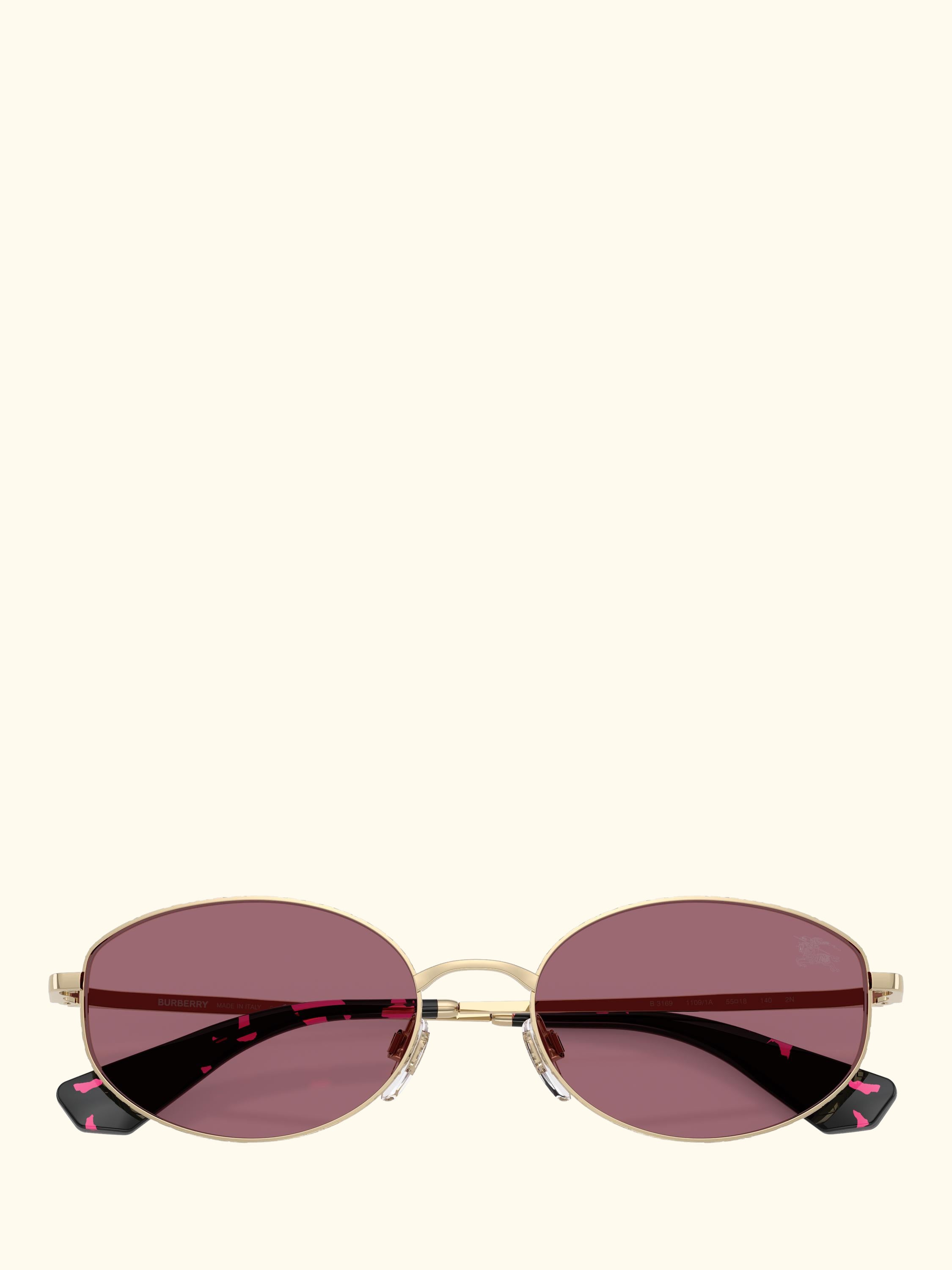BE3169 Women's Oval Sunglasses, Light Gold/Red