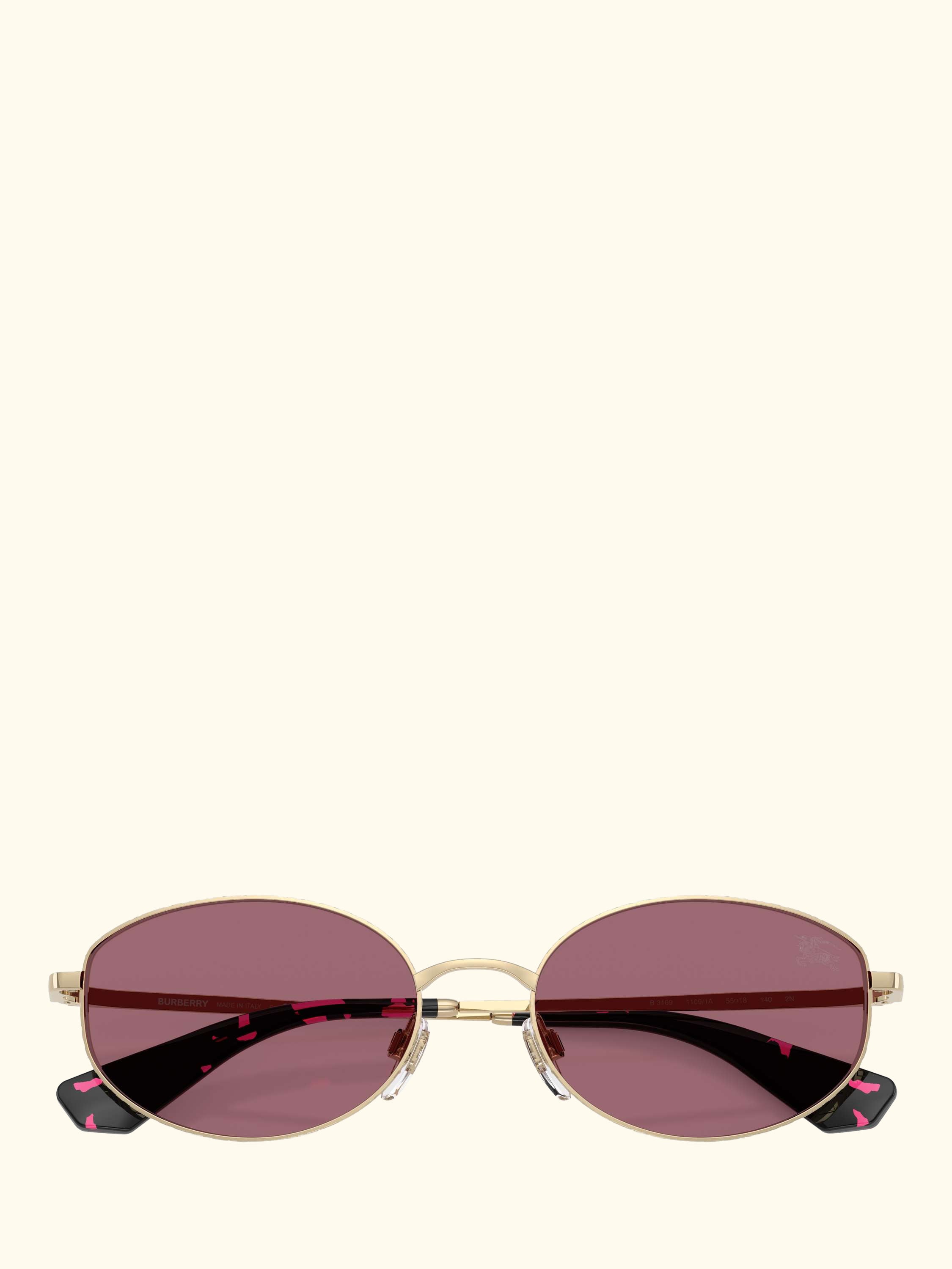 BE3169 Women's Oval Sunglasses, Light Gold/Red