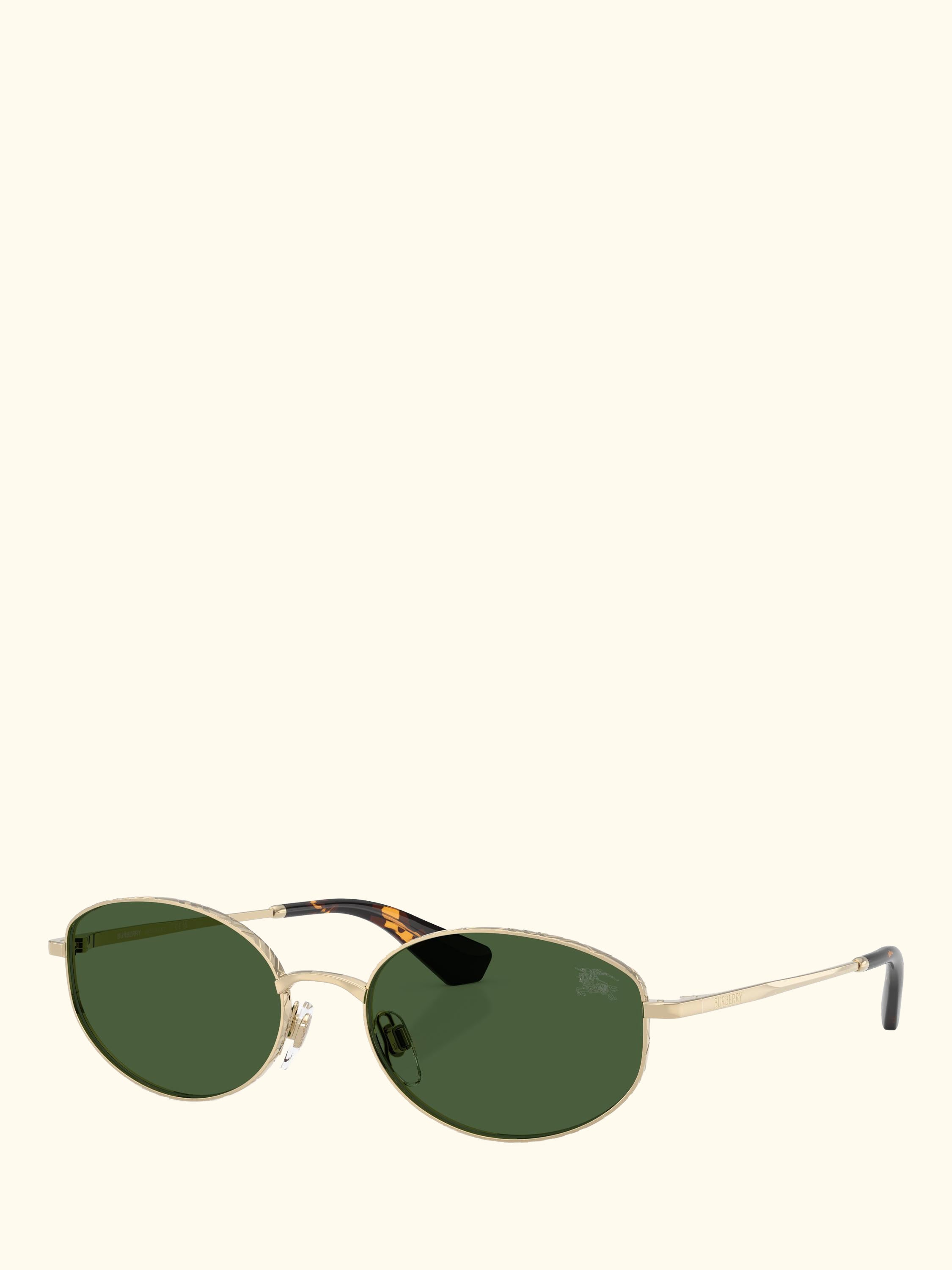 BE3169 Women's Oval Sunglasses, Light Gold/Green