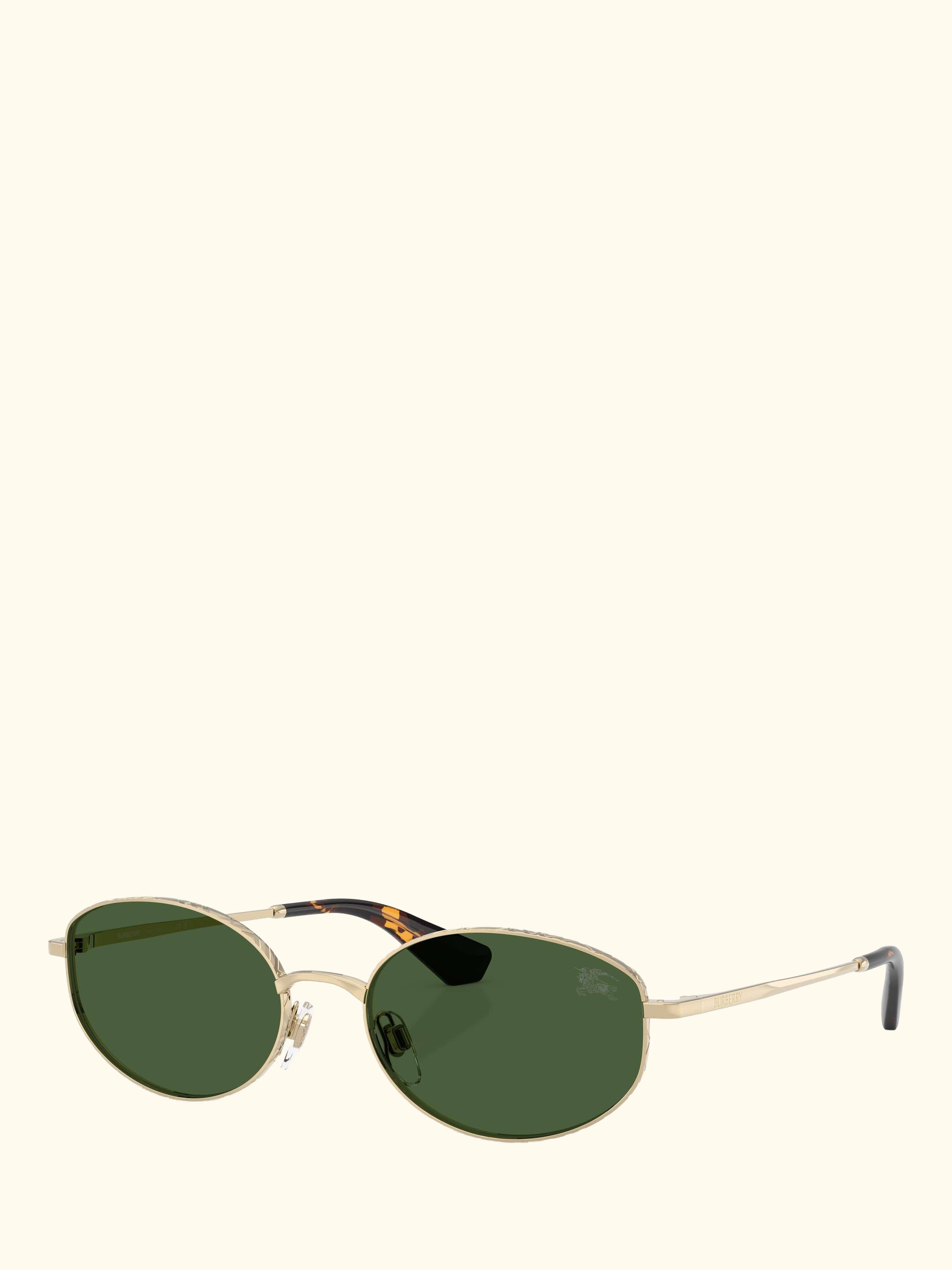 BE3169 Women's Oval Sunglasses, Light Gold/Green