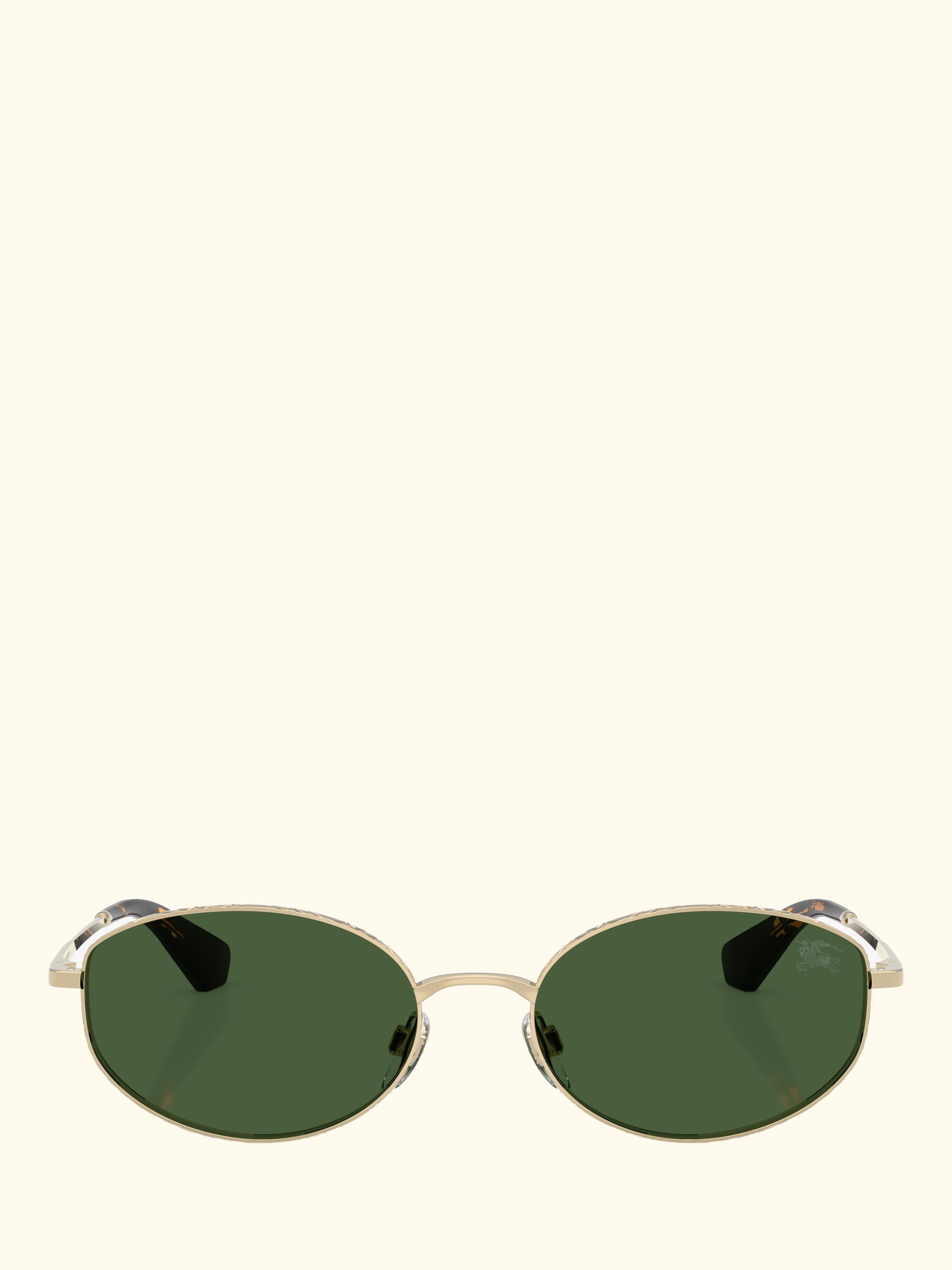 BE3169 Women's Oval Sunglasses, Light Gold/Green
