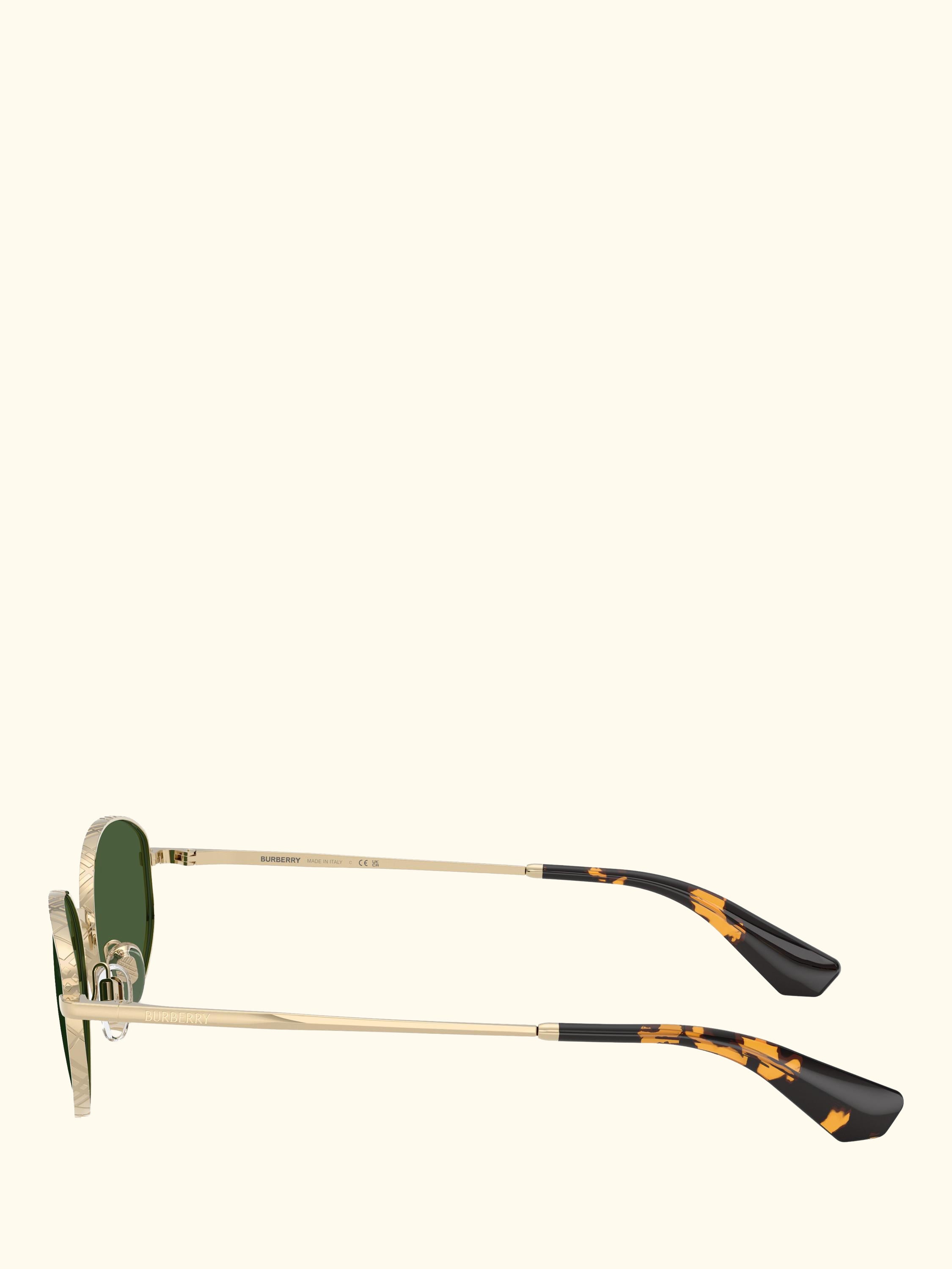 BE3169 Women's Oval Sunglasses, Light Gold/Green