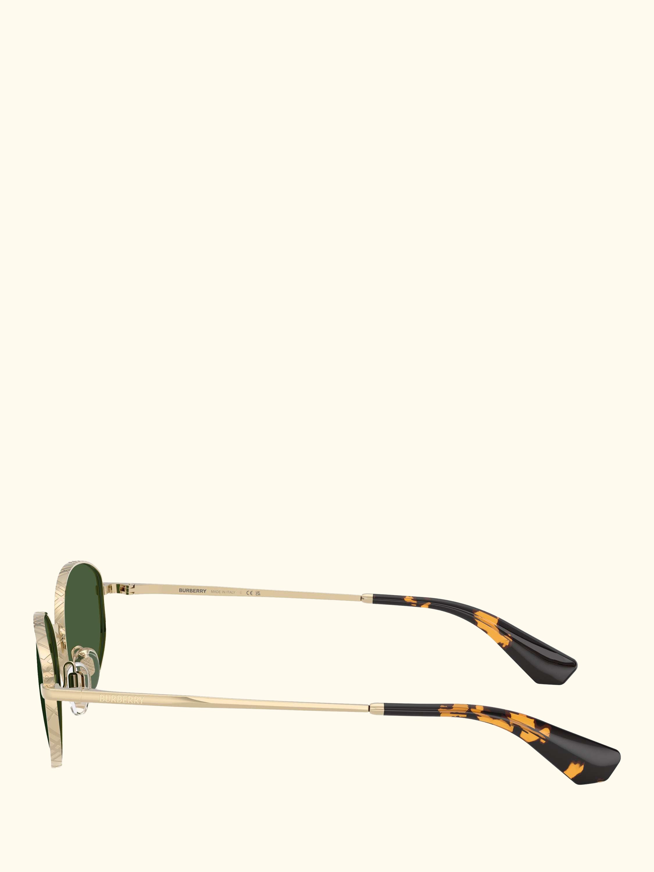 BE3169 Women's Oval Sunglasses, Light Gold/Green