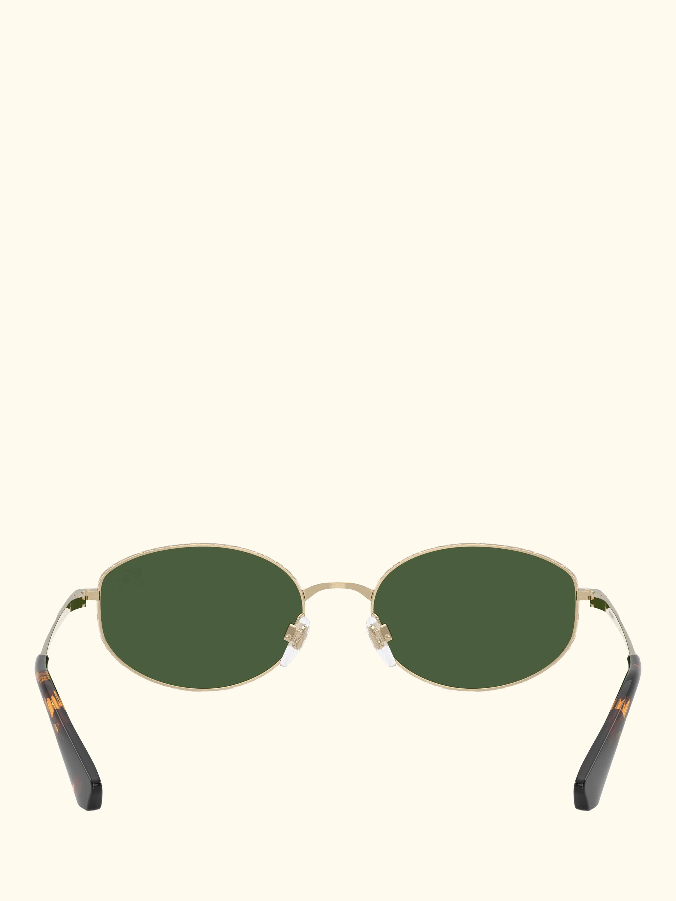 BE3169 Women's Oval Sunglasses, Light Gold/Green