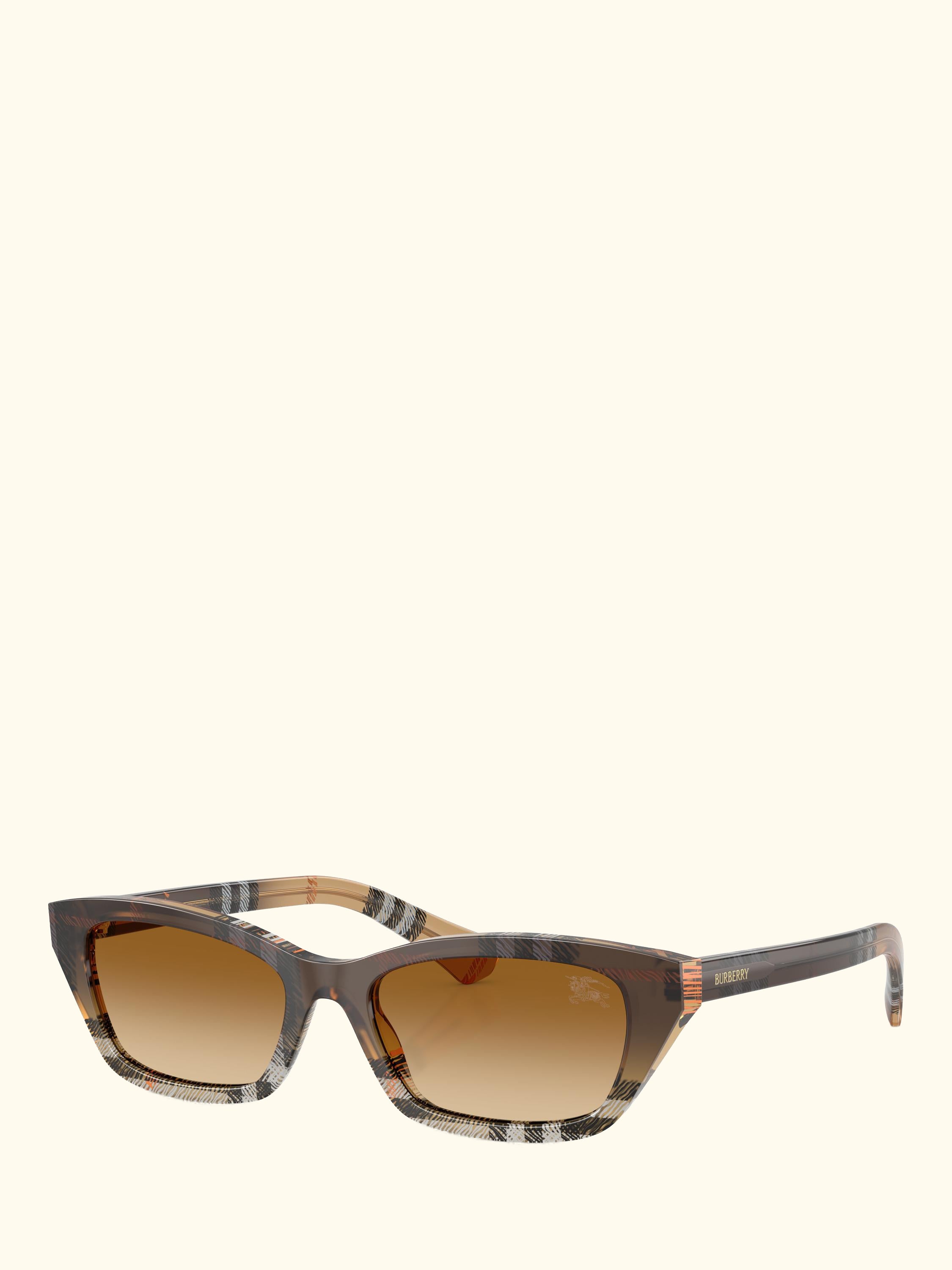 BE4488 Women's Rectangular Sunglasses, Check Gradient Sand/Brown Gradient