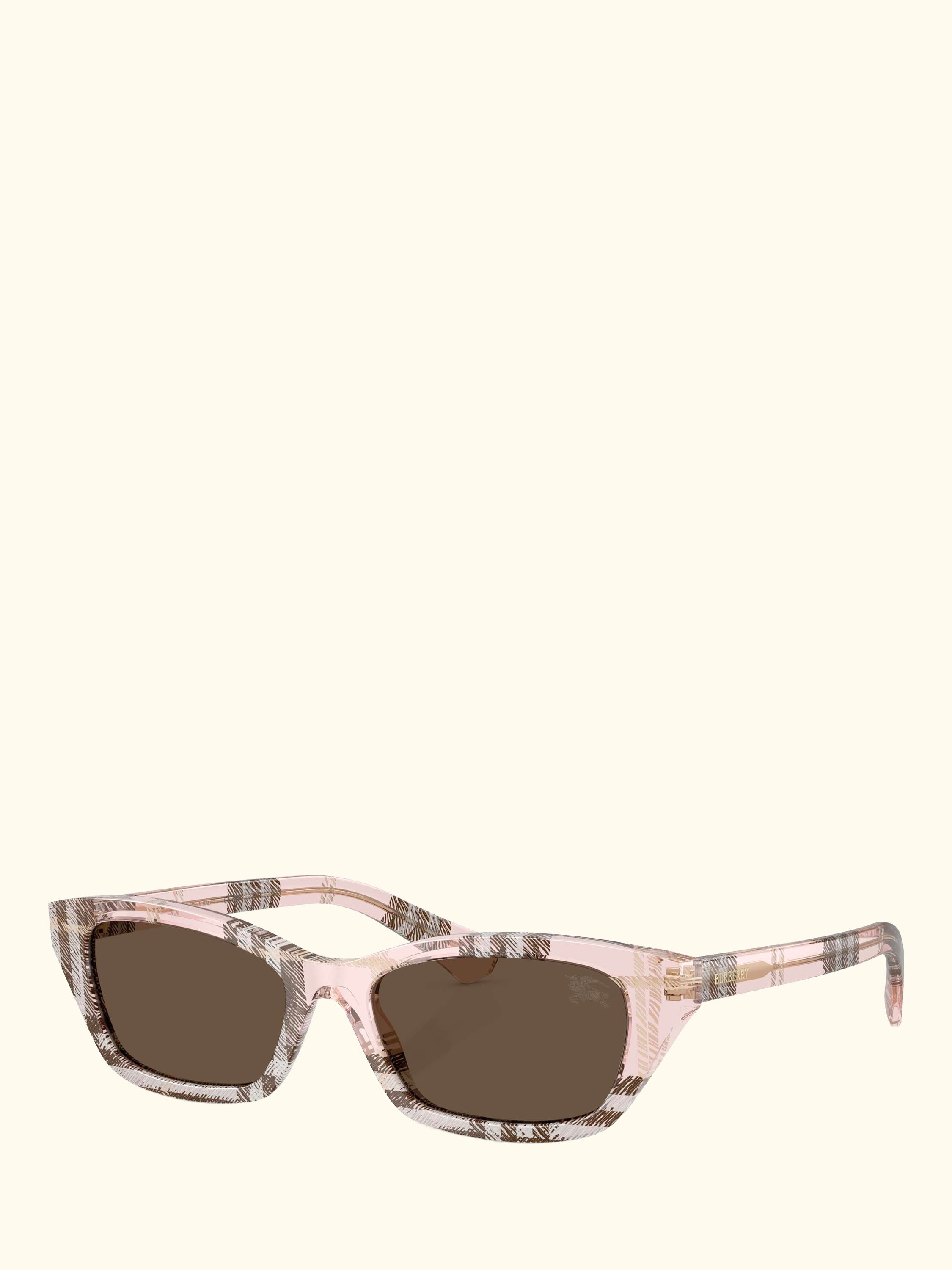 BE4488 Women's Rectangular Sunglasses, Check Pink/Grey