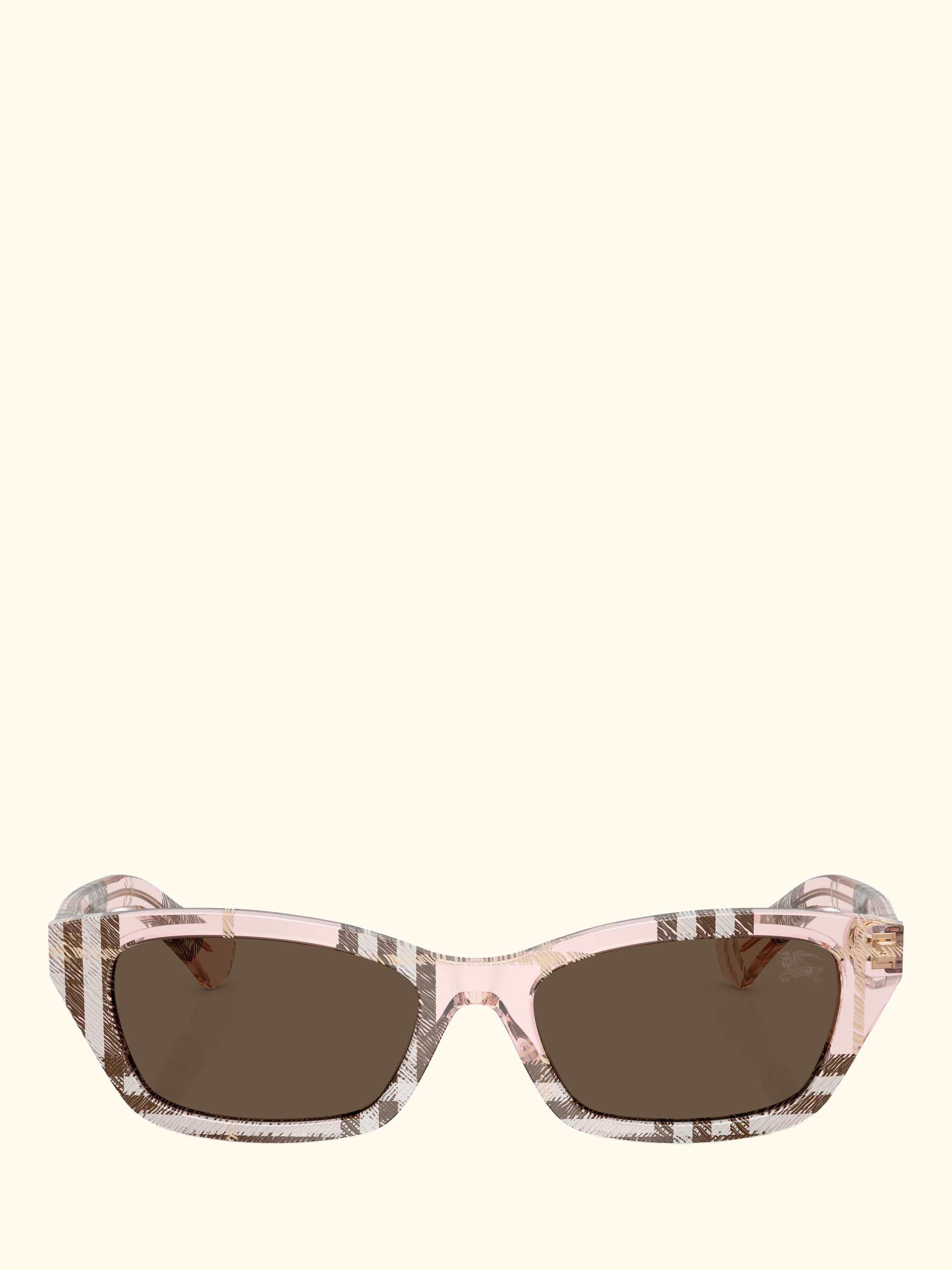 BE4488 Women's Rectangular Sunglasses, Check Pink/Grey