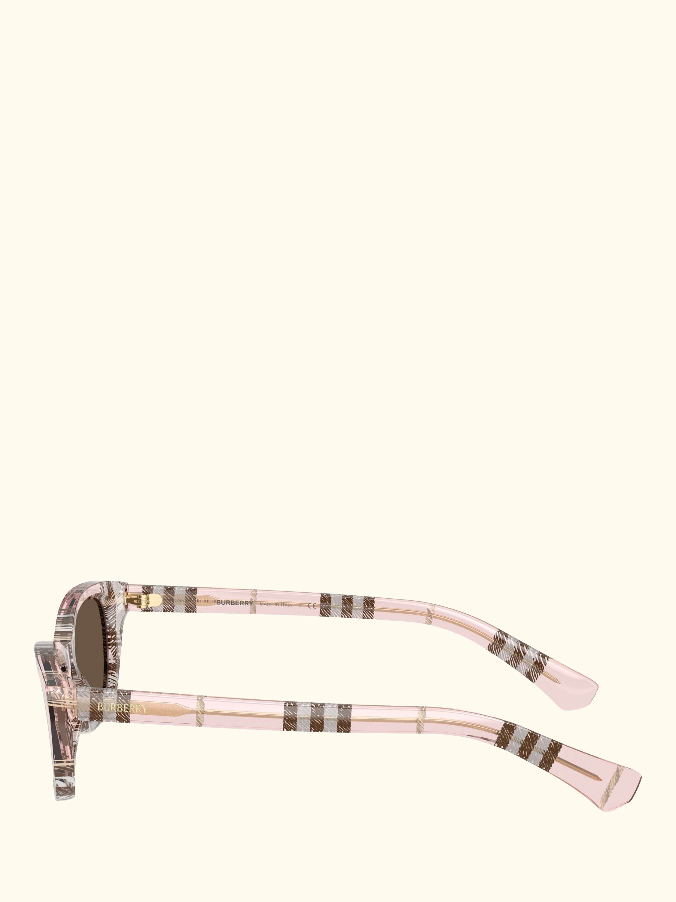 BE4488 Women's Rectangular Sunglasses, Check Pink/Grey