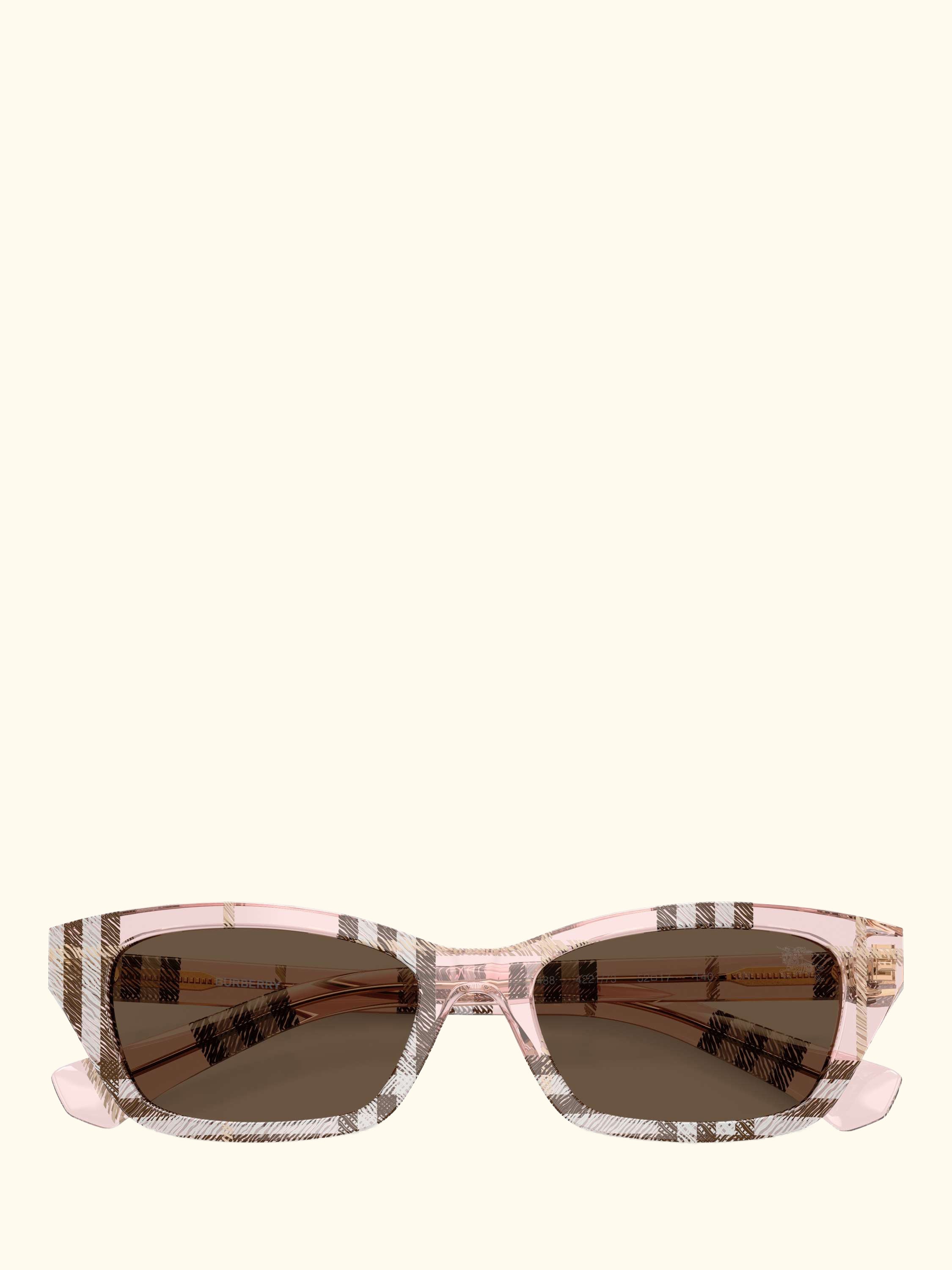 BE4488 Women's Rectangular Sunglasses, Check Pink/Grey