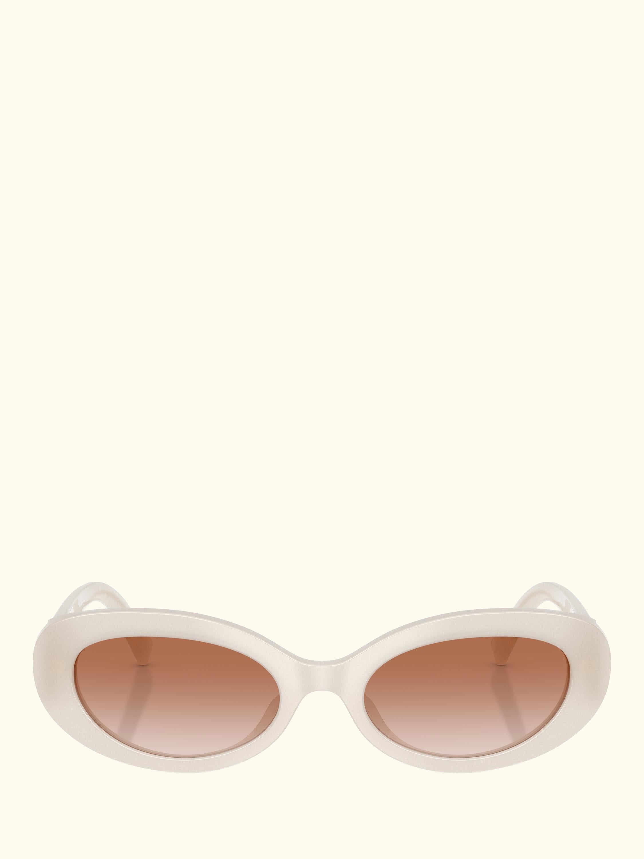 DG4537 Women's Oval Sunglasses, Opaline Milky/Brown Gradient