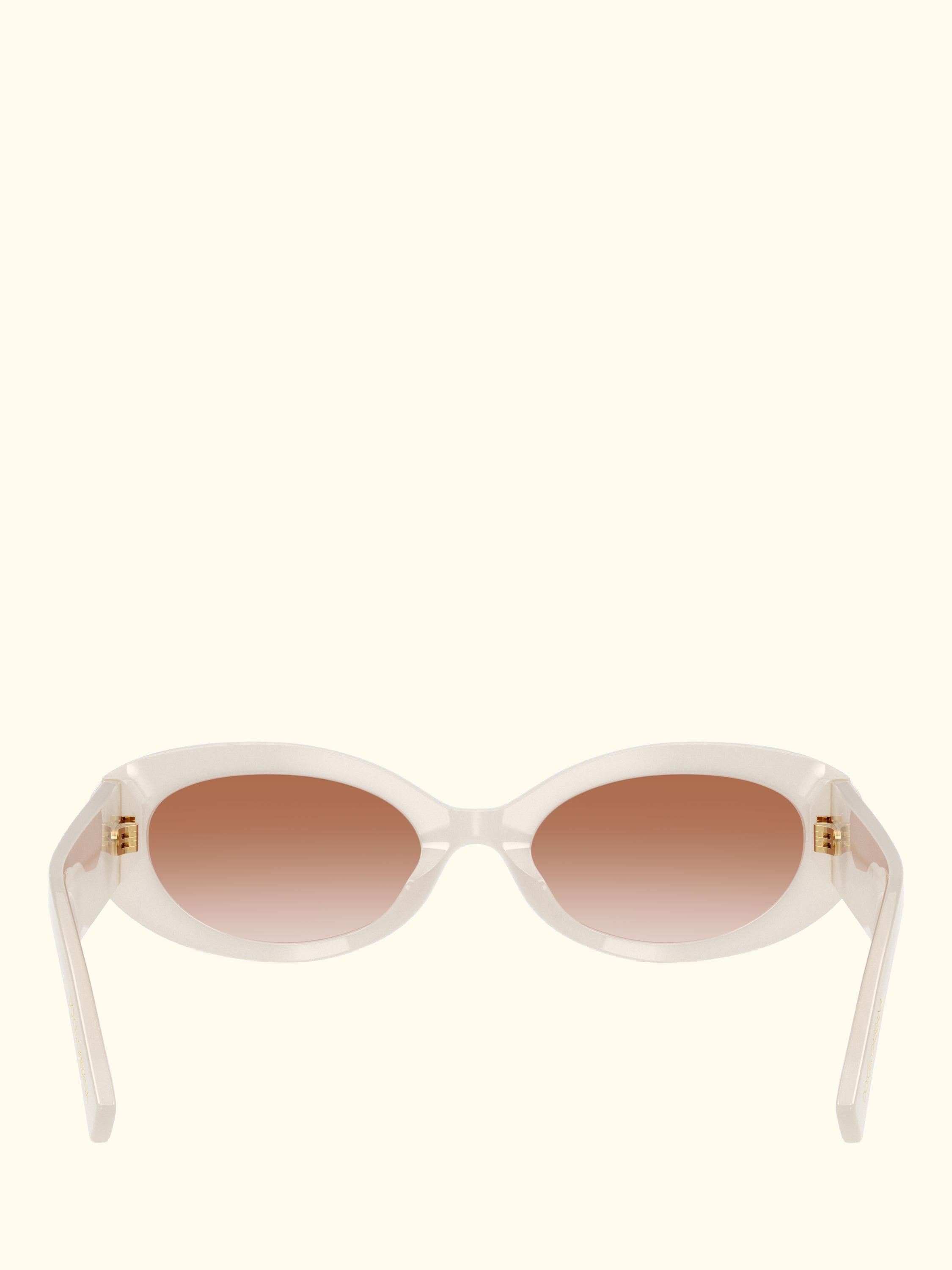 DG4537 Women's Oval Sunglasses, Opaline Milky/Brown Gradient