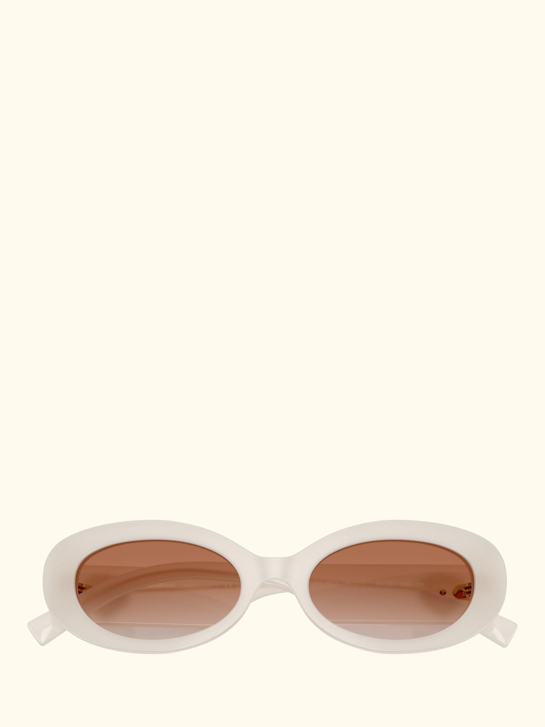 DG4537 Women's Oval Sunglasses, Opaline Milky/Brown Gradient