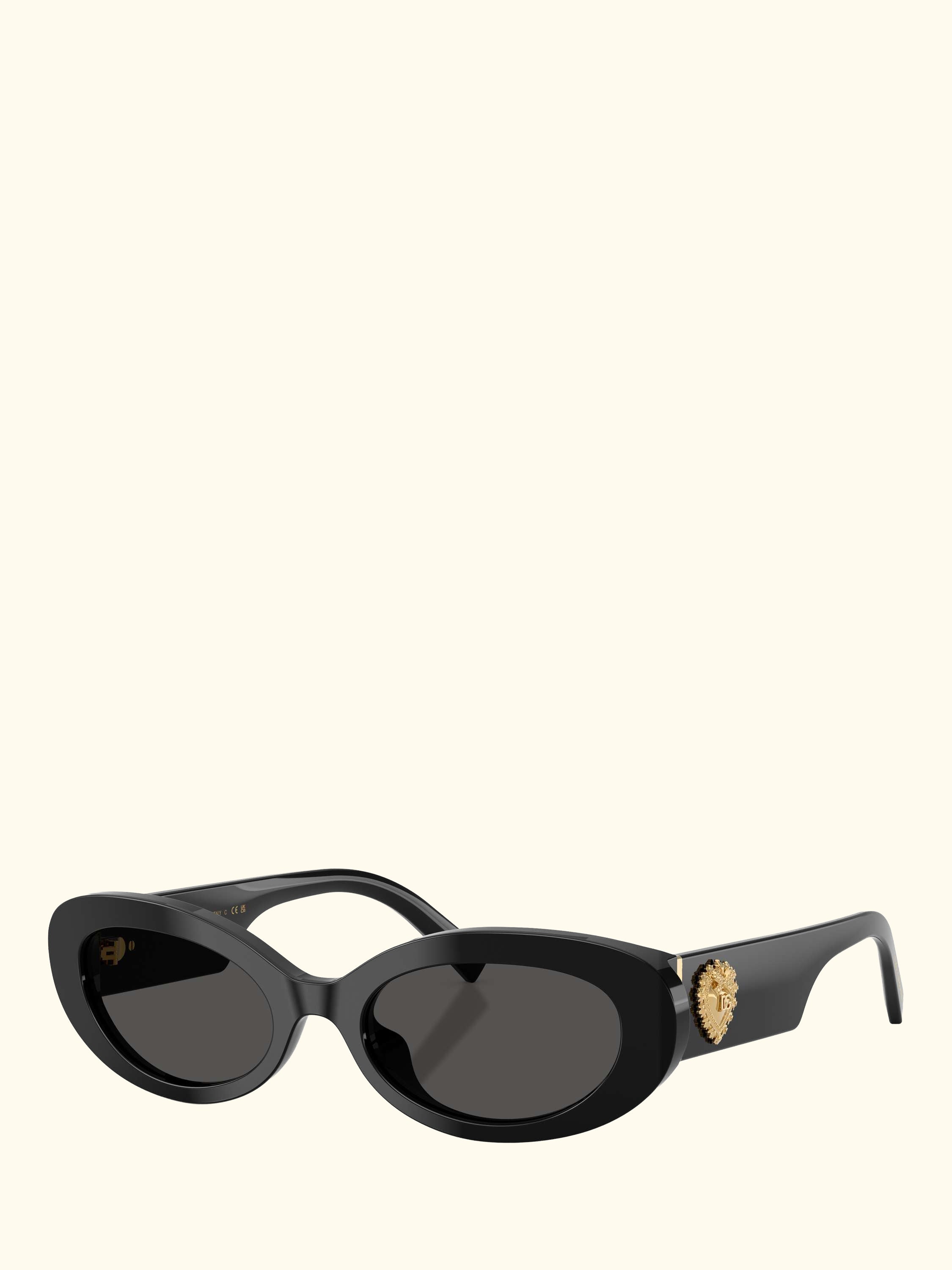 DG4537 Women's Oval Sunglasses, Black/Grey
