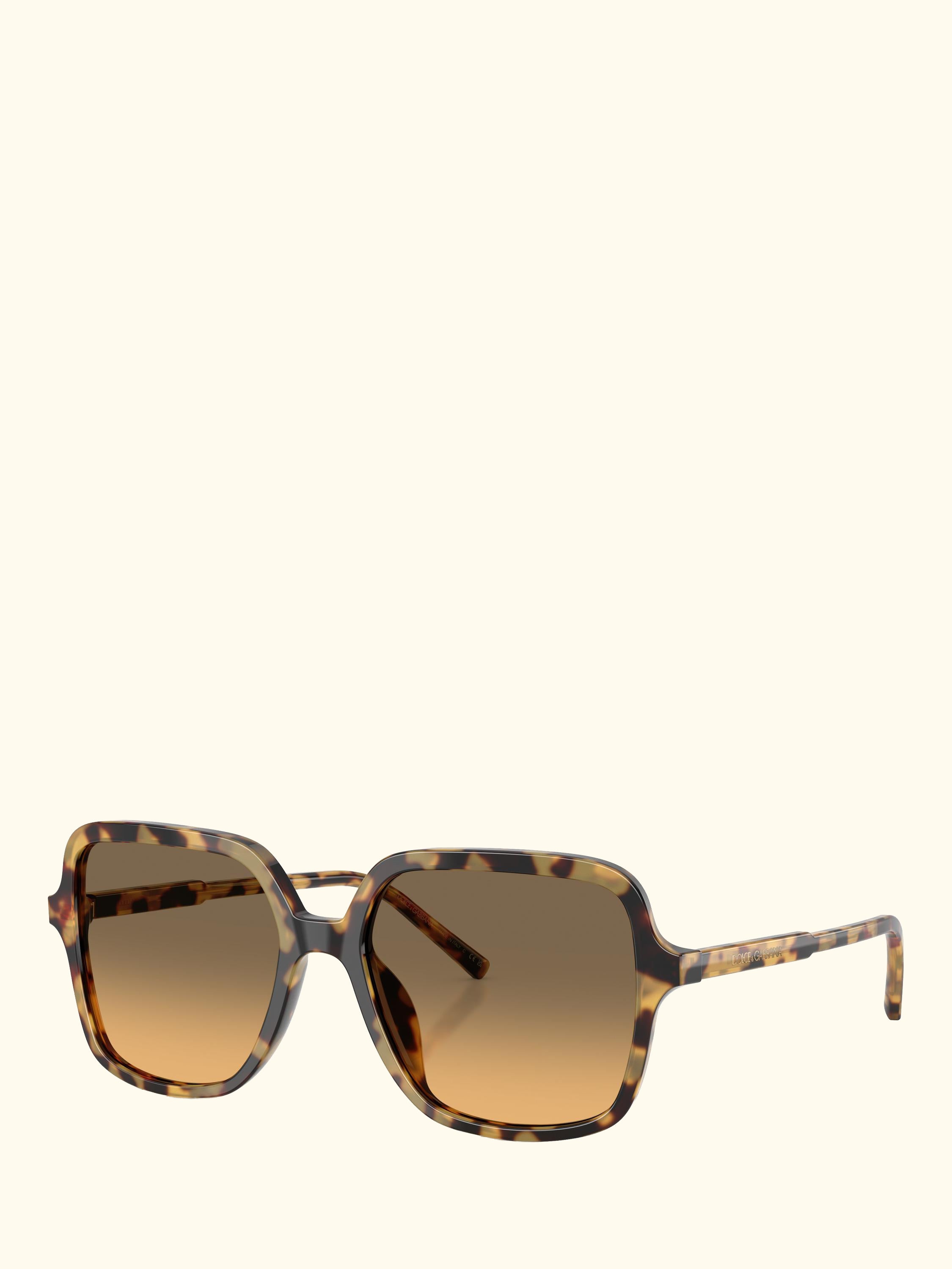 DG4539 Women's Square Sunglasses, Yellow Havana/Brown Gradient