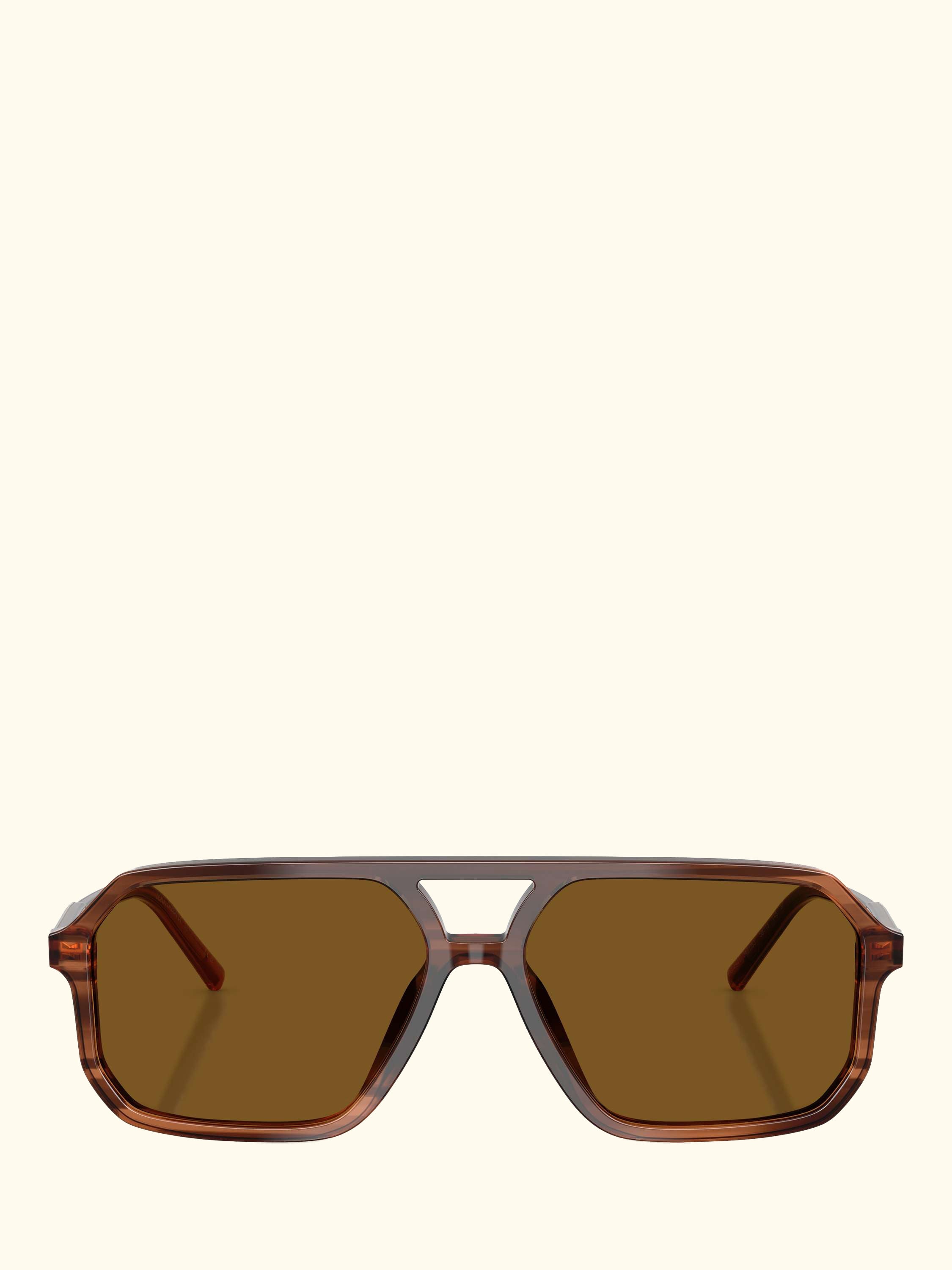 DG4541 Men's Polarised Aviator Sunglasses, Striped Brown/Brown