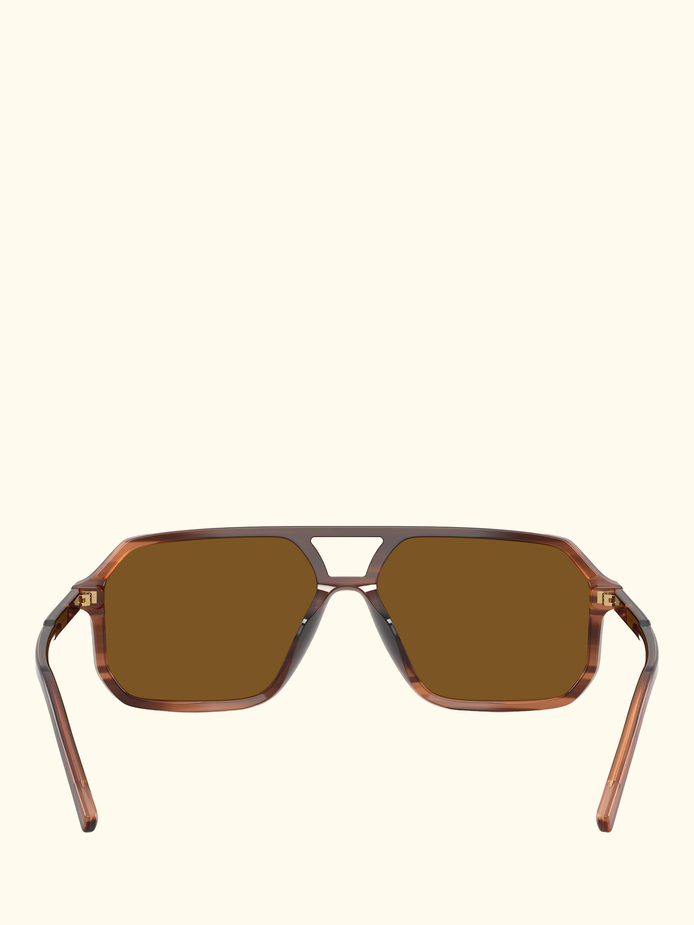 DG4541 Men's Polarised Aviator Sunglasses, Striped Brown/Brown