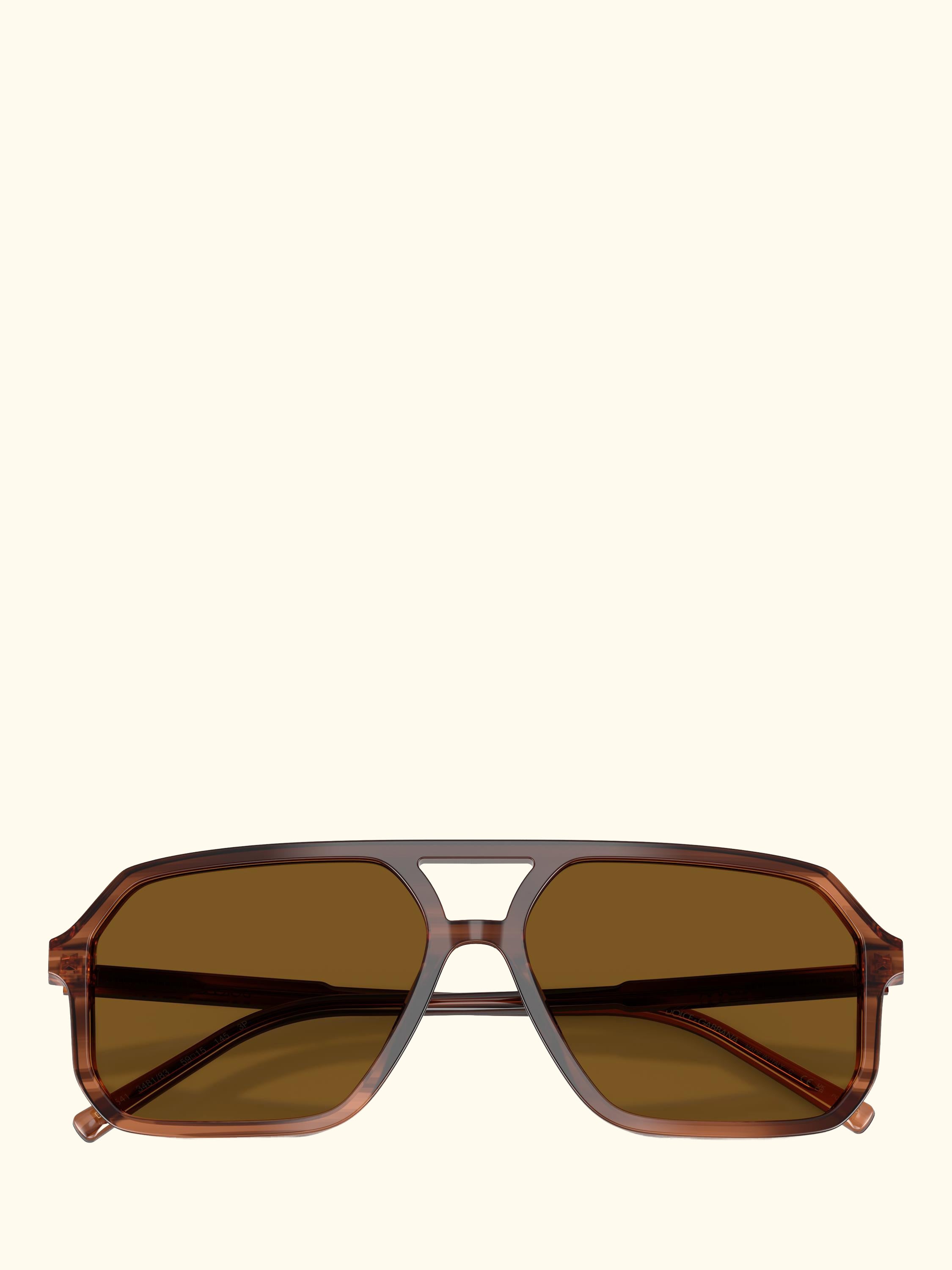 DG4541 Men's Polarised Aviator Sunglasses, Striped Brown/Brown