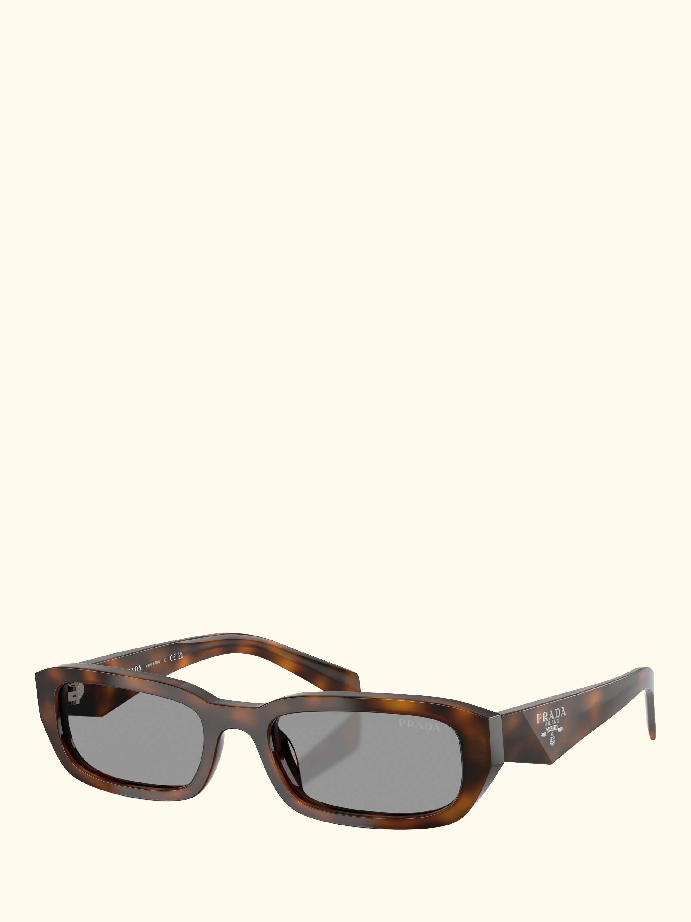 PR B06S Rectangular Sunglasses, Juniper Tortoise/Grey