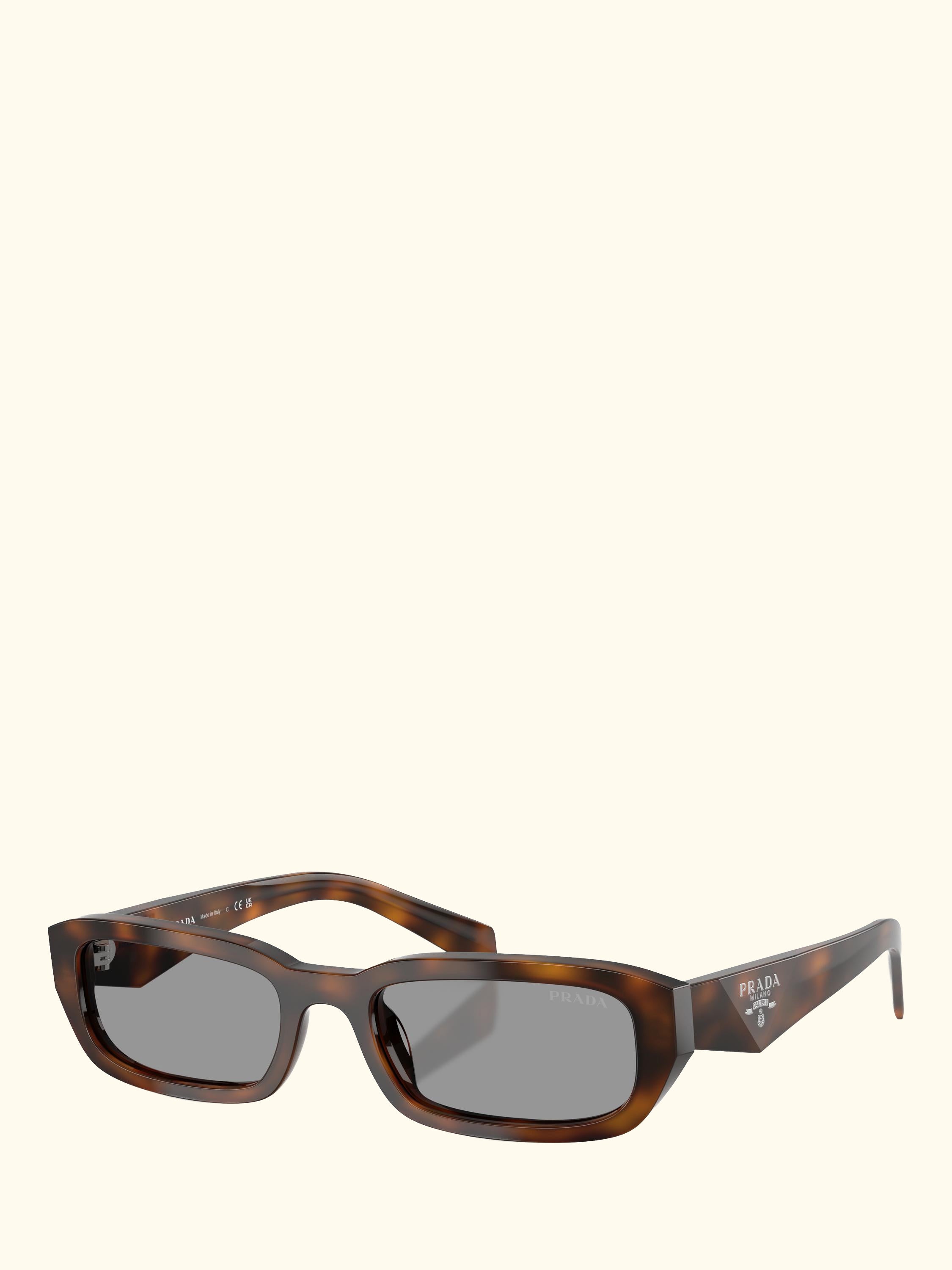 PR B06S Rectangular Sunglasses, Juniper Tortoise/Grey