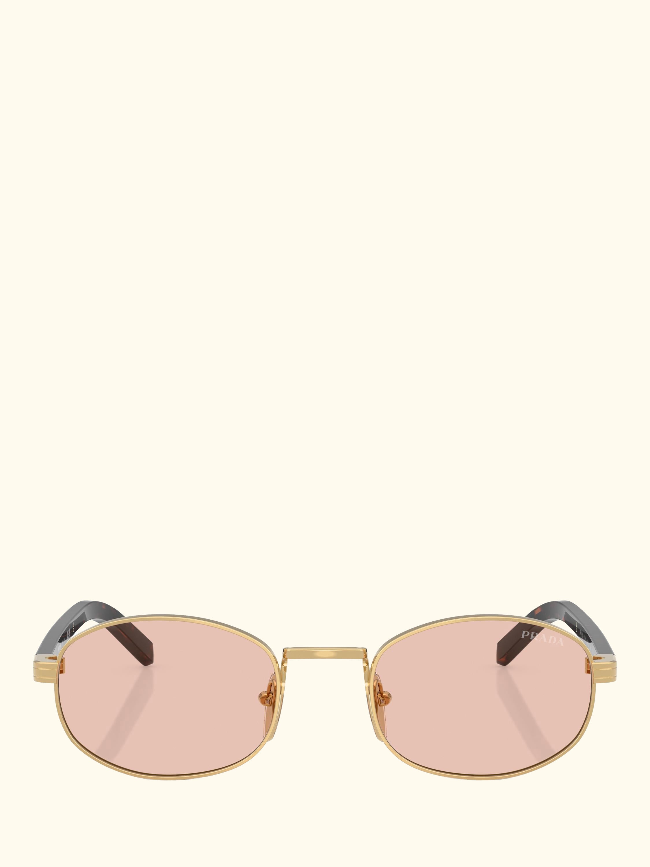 PR B53S Oval Sunglasses, Gold/Pink