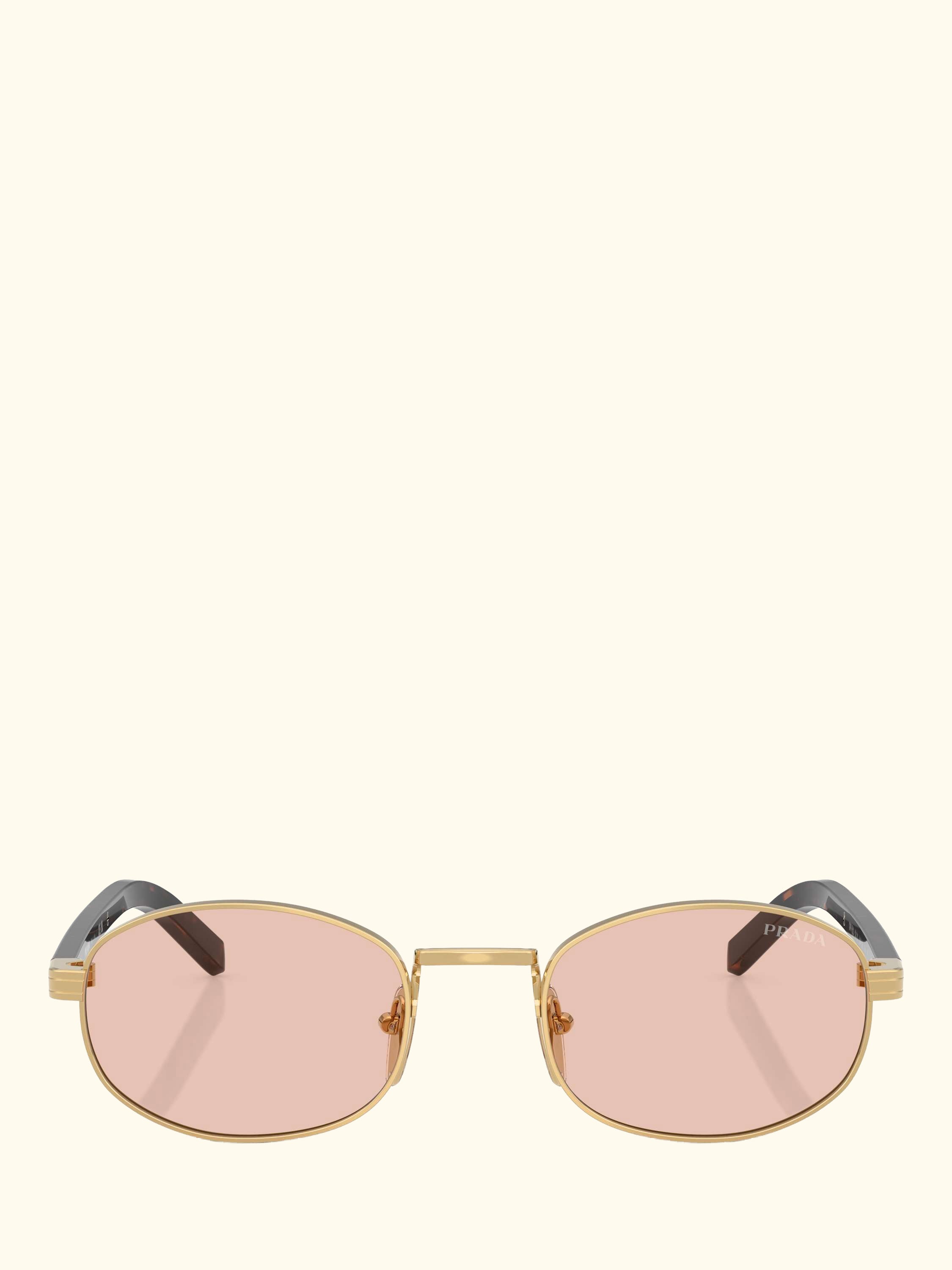 PR B53S Oval Sunglasses, Gold/Pink