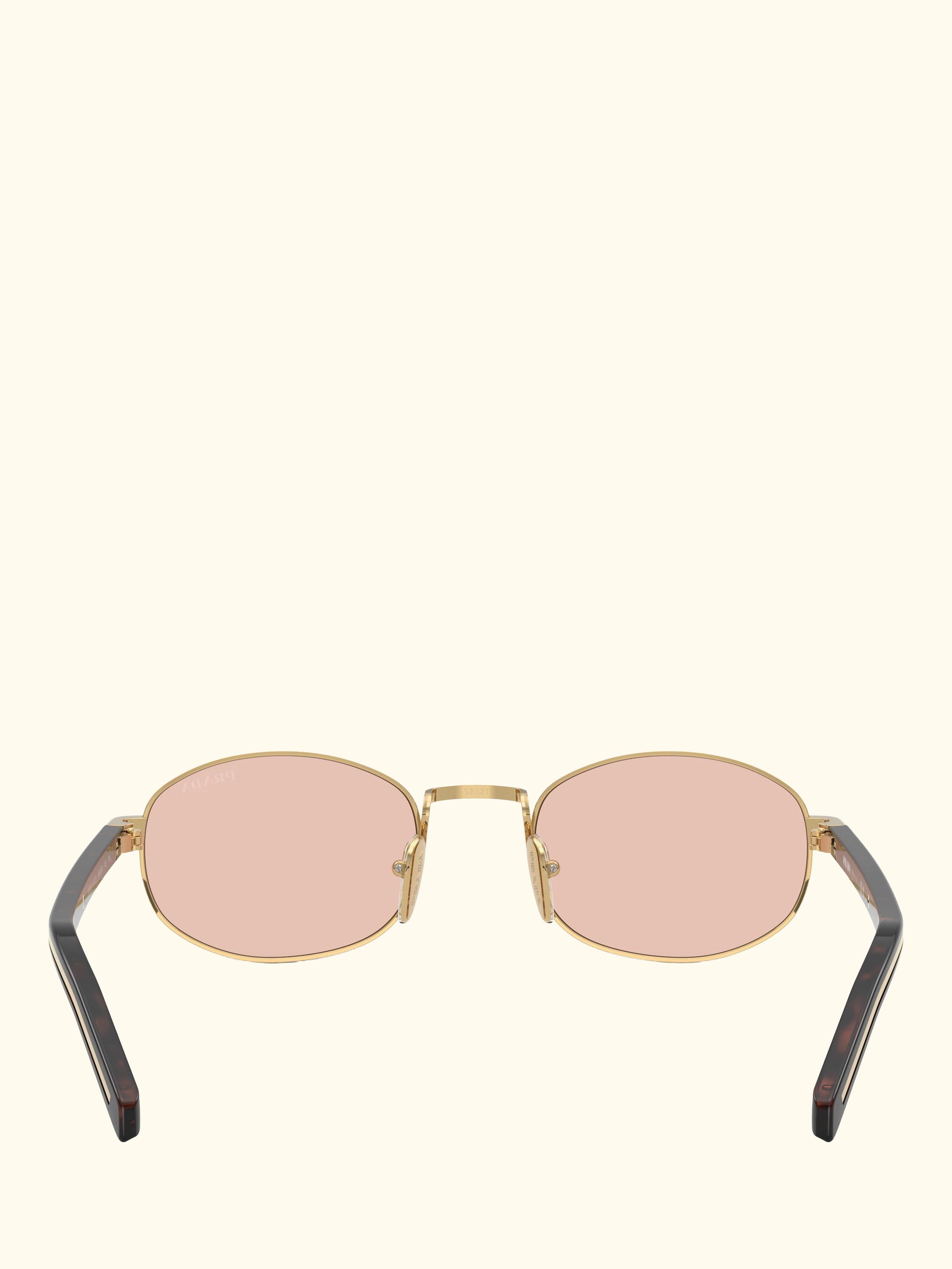 PR B53S Oval Sunglasses, Gold/Pink