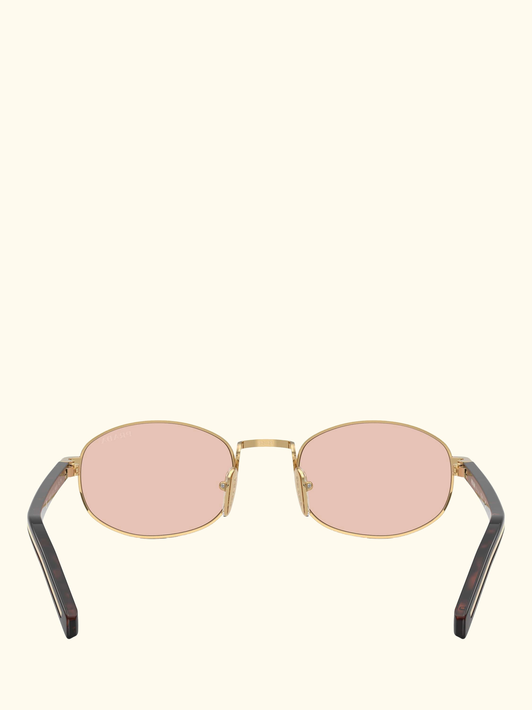 PR B53S Oval Sunglasses, Gold/Pink