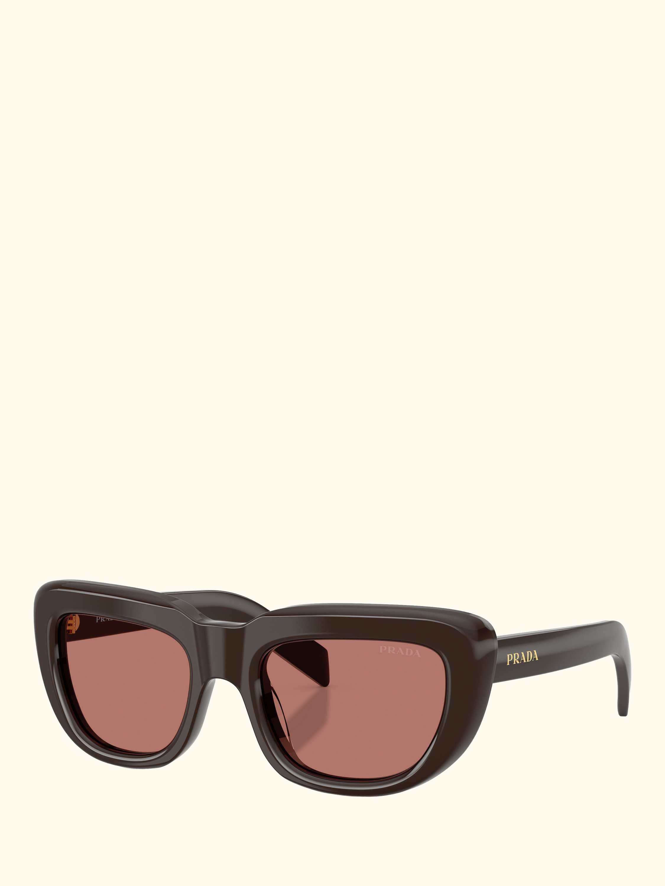 PR D07S Women's Round Sunglasses, Cigar/Red