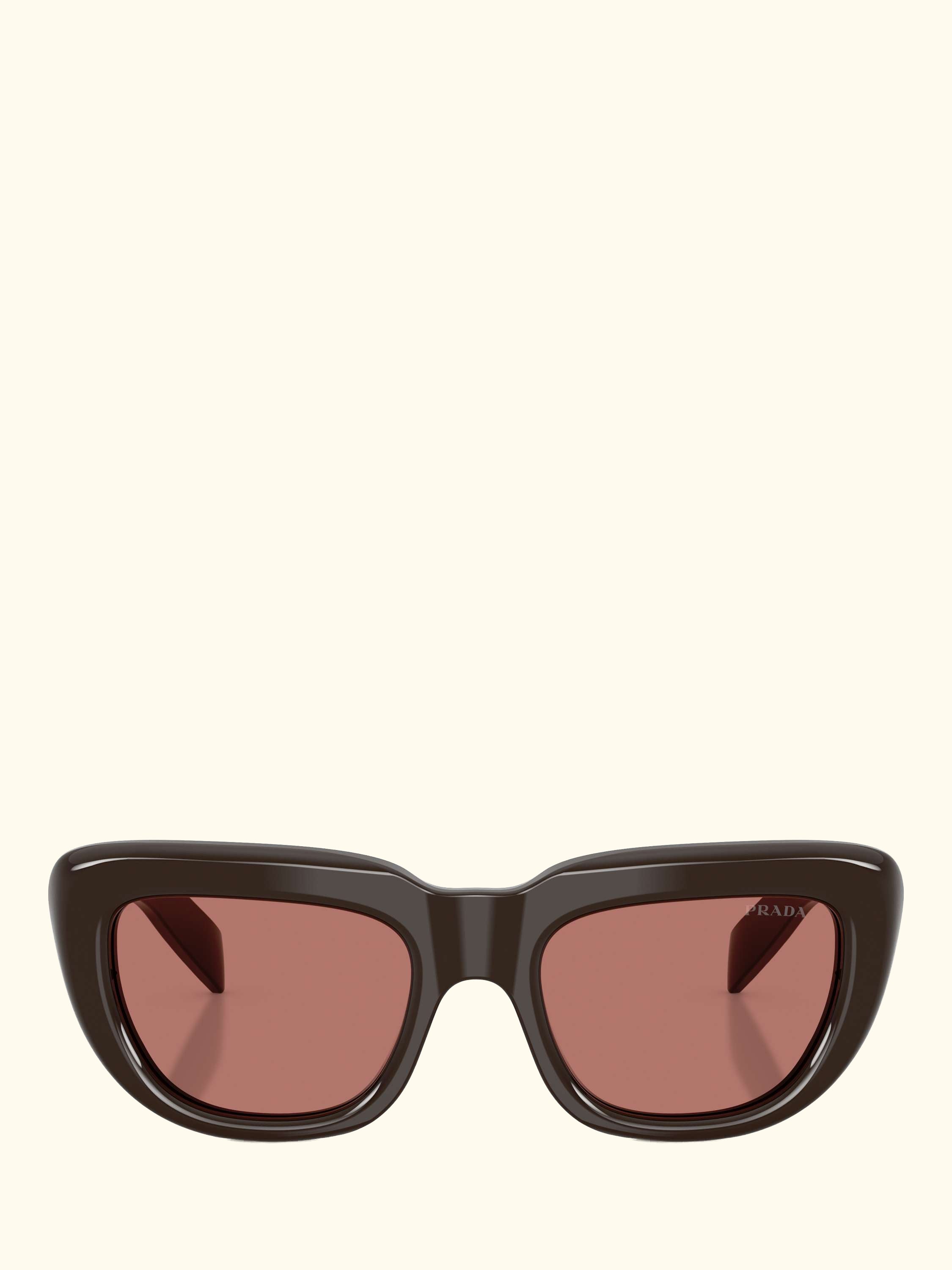 PR D07S Women's Round Sunglasses, Cigar/Red