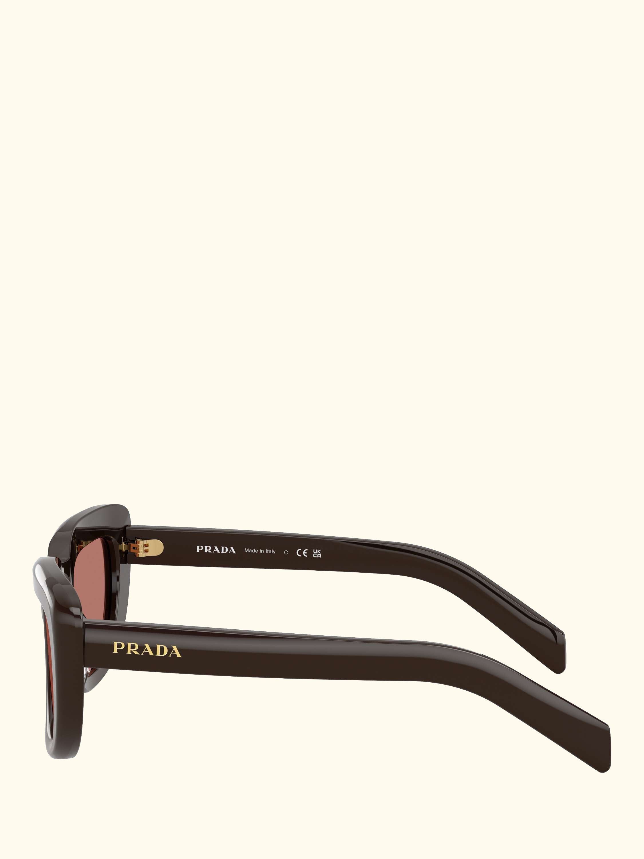 PR D07S Women's Round Sunglasses, Cigar/Red