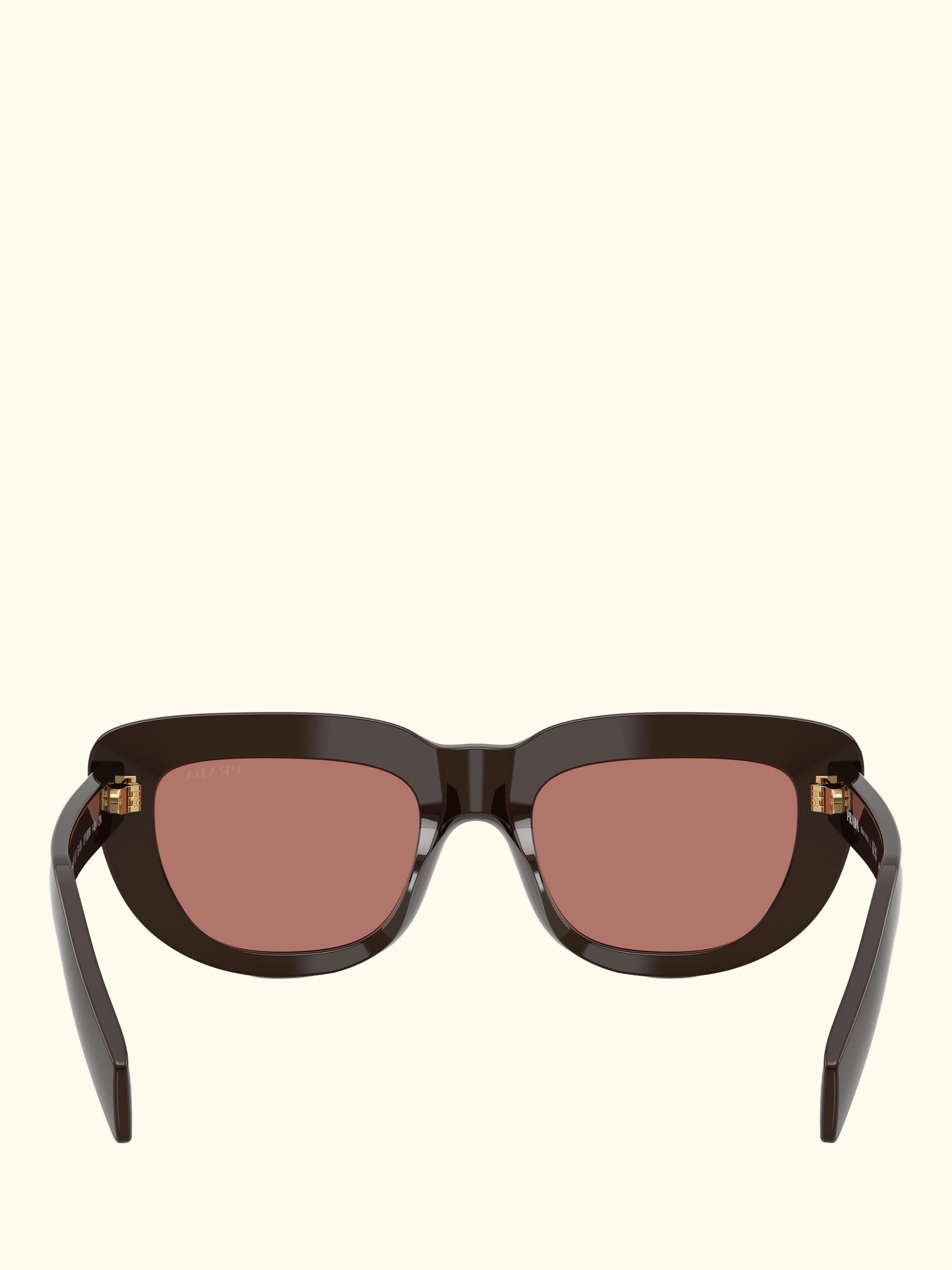 PR D07S Women's Round Sunglasses, Cigar/Red