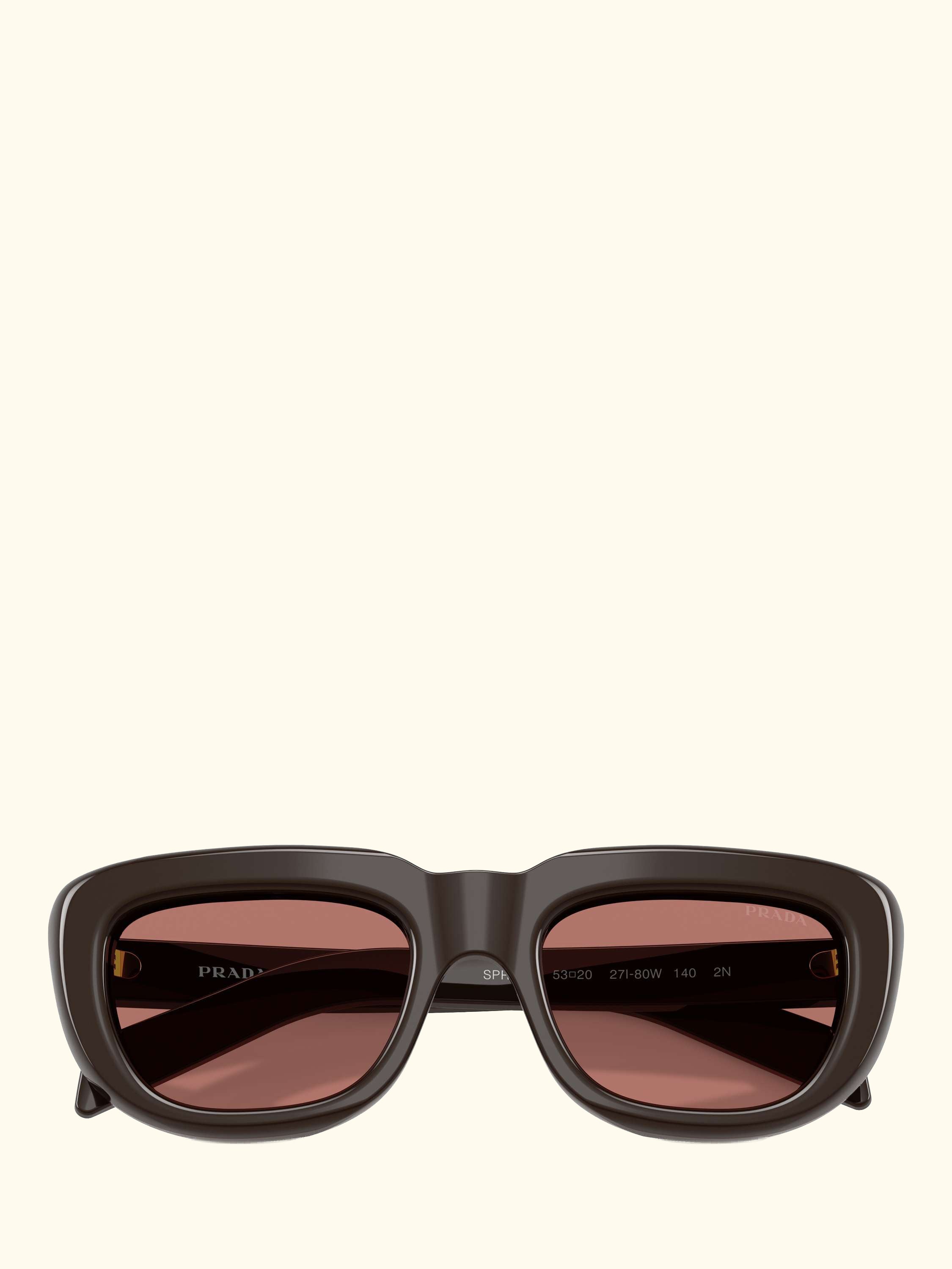 PR D07S Women's Round Sunglasses, Cigar/Red