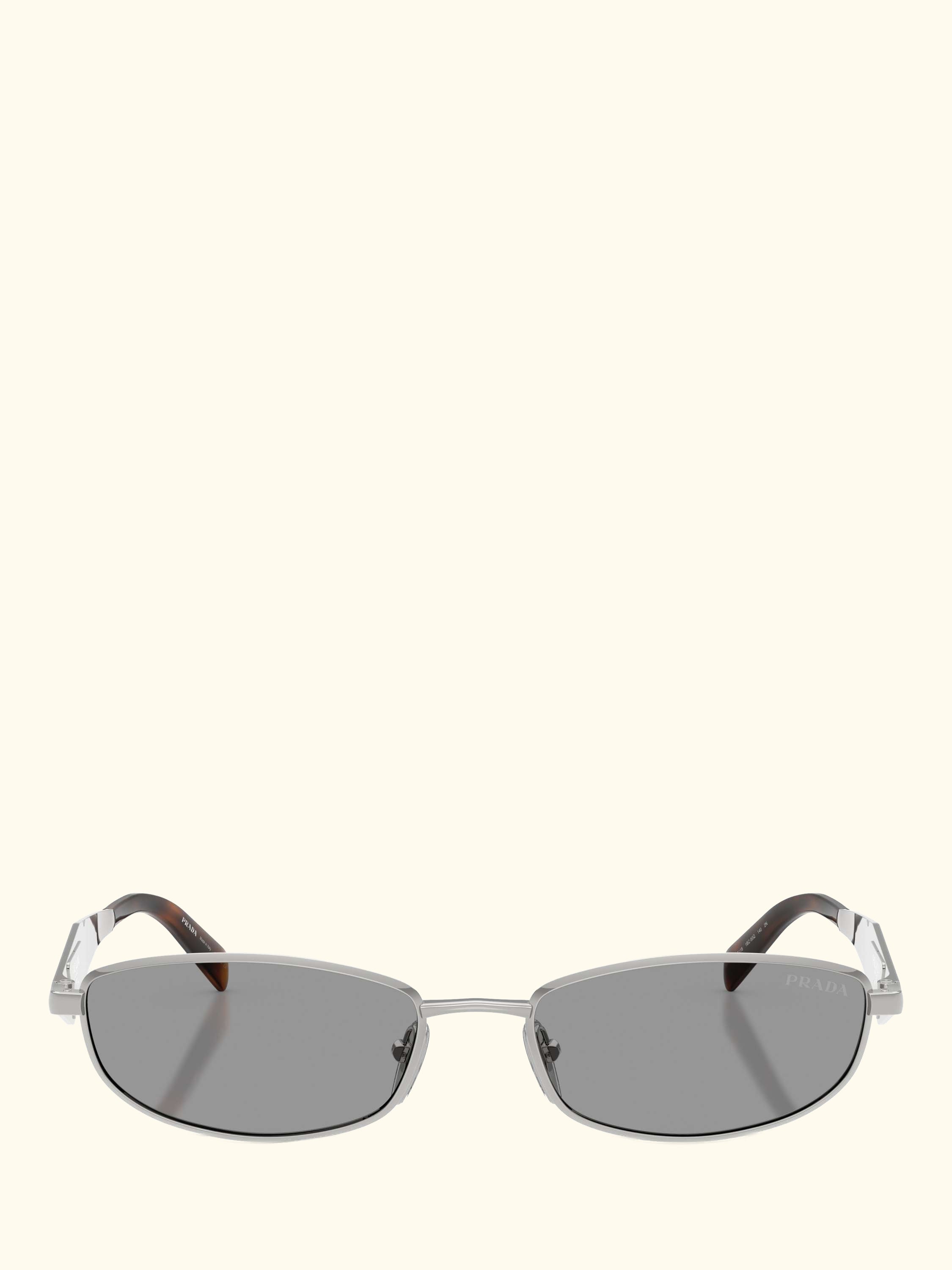 PR D51S Men's Oval Sunglasses, Silver/Grey