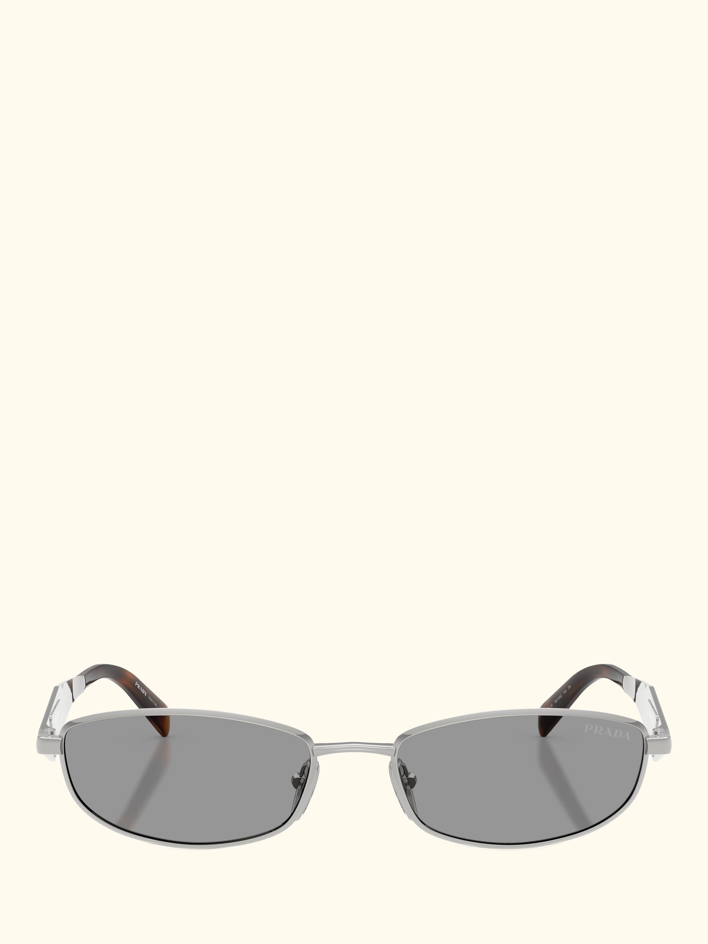 PR D51S Men's Oval Sunglasses, Silver/Grey