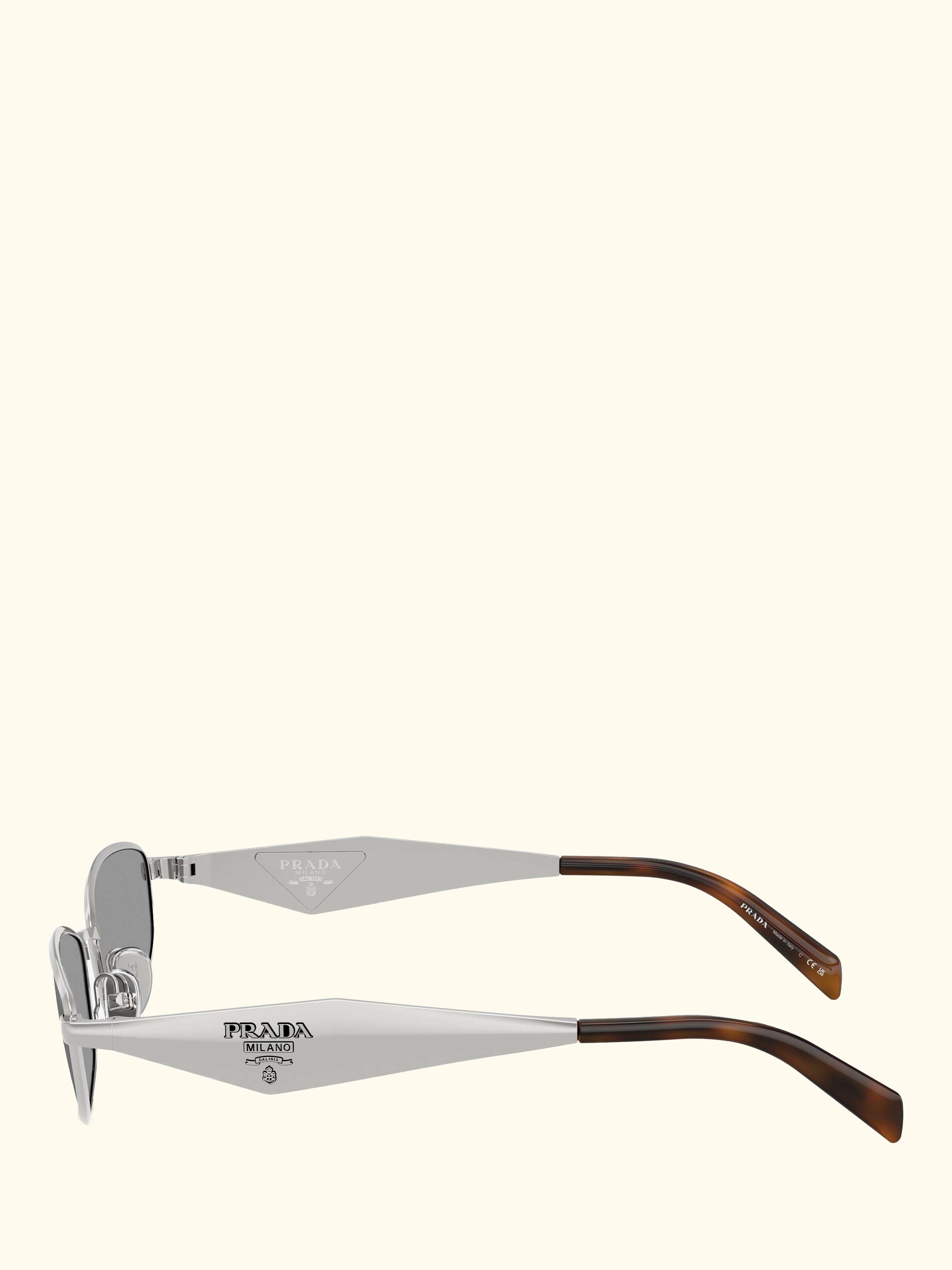 PR D51S Men's Oval Sunglasses, Silver/Grey