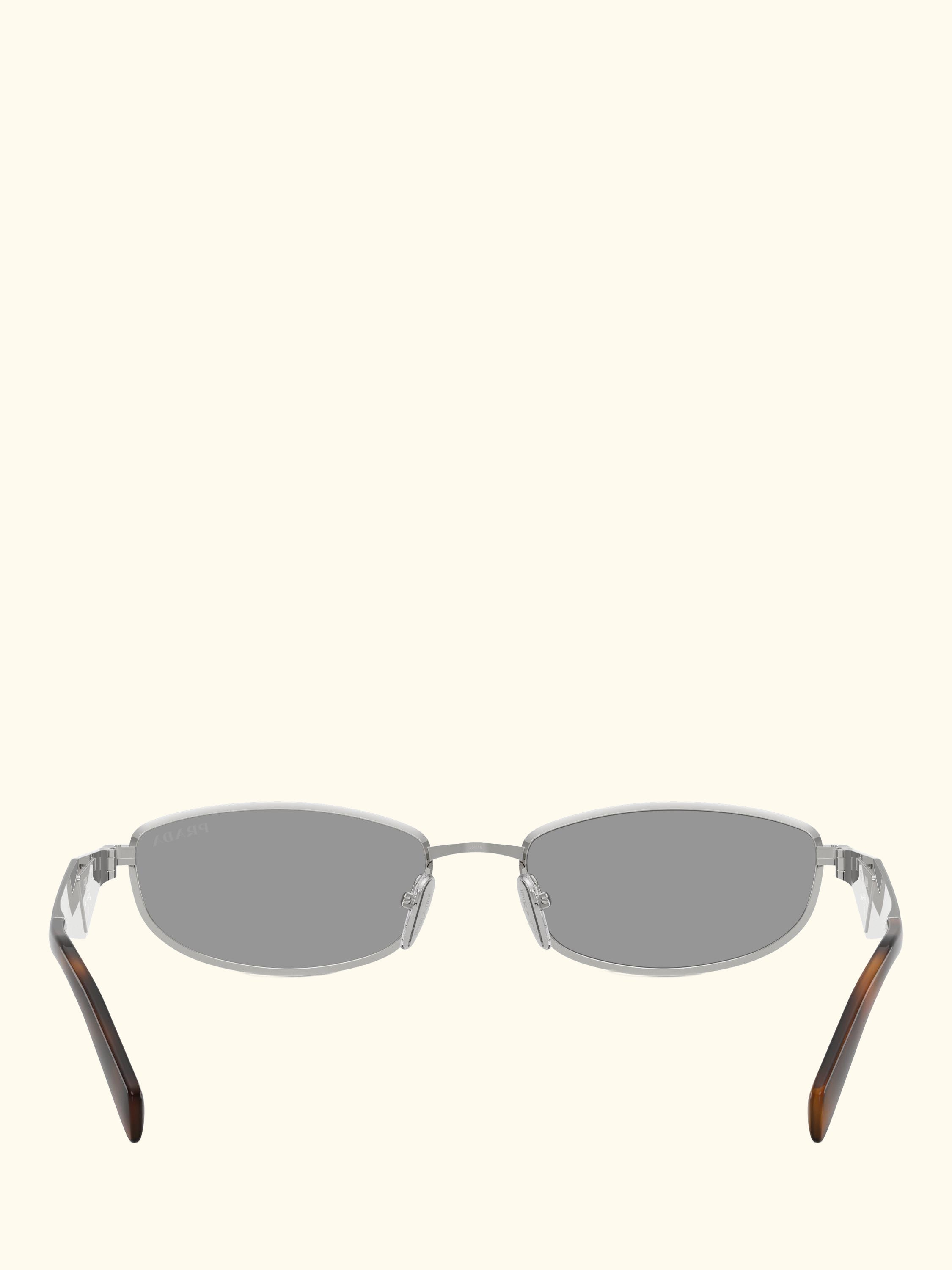 PR D51S Men's Oval Sunglasses, Silver/Grey