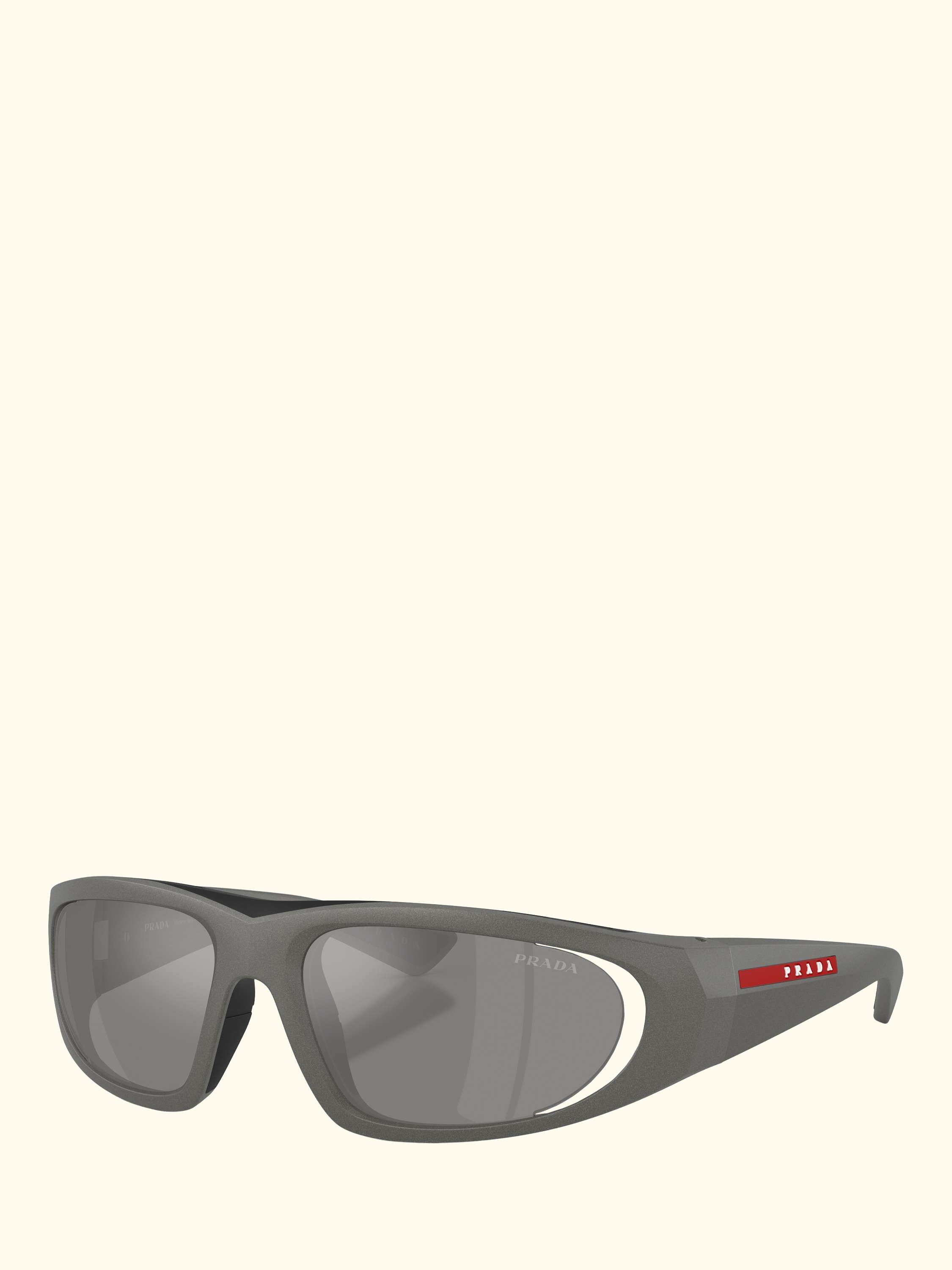 PS B03S Men's Irregular Sunglasses, Metal Grey/Mirror Grey